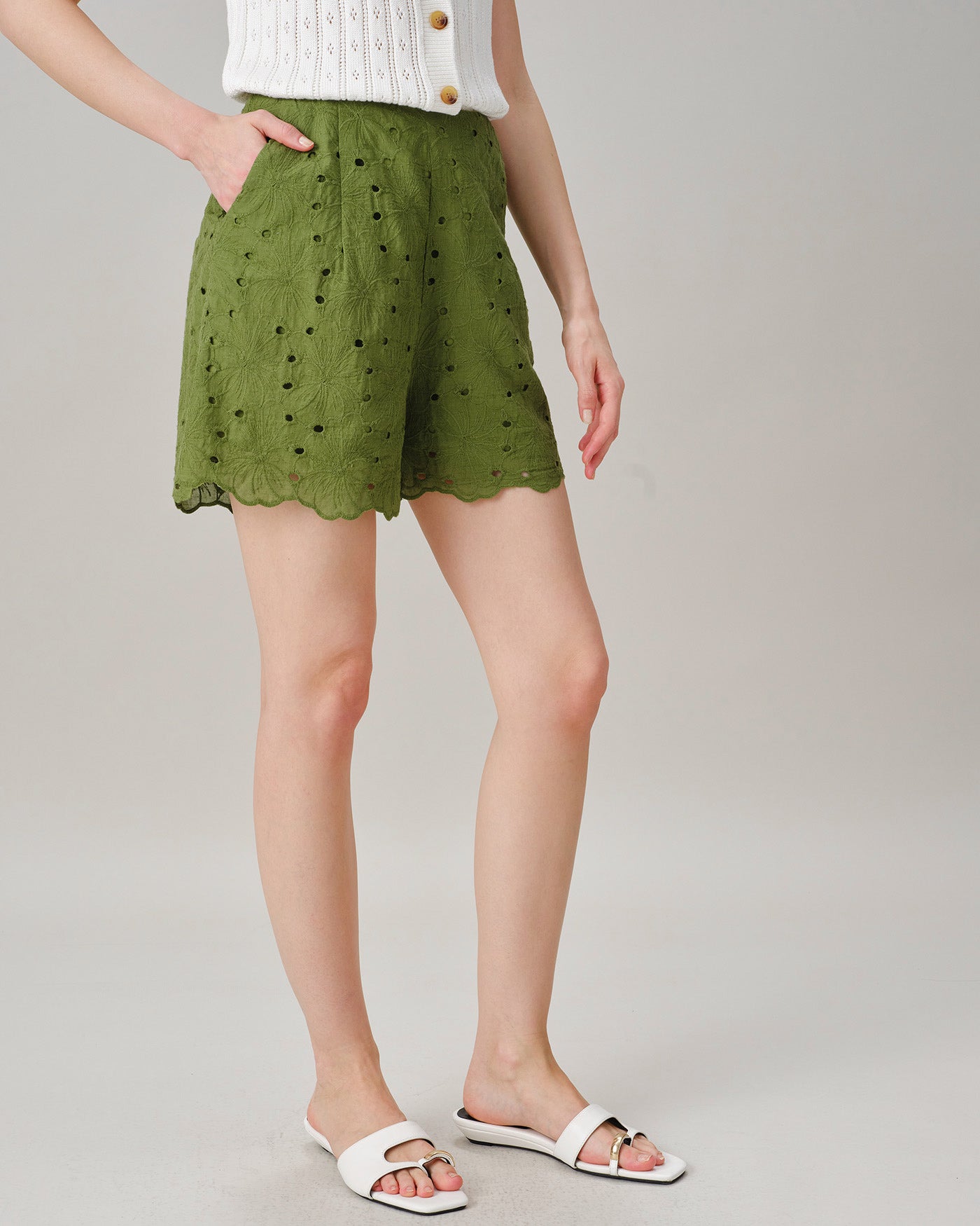 Women's Woven Cotton Shorts Bottoms - RIHOAS