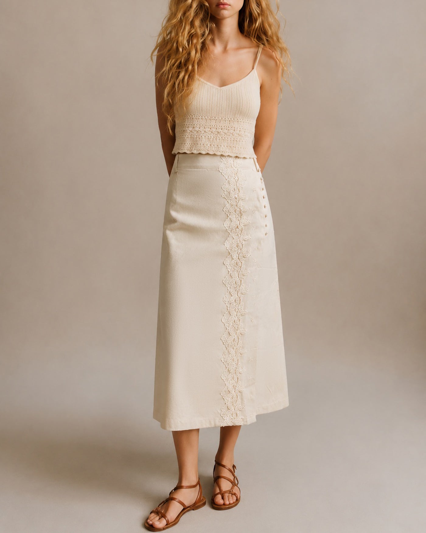 Women's Woven Cotton Skirt Bottoms - RIHOAS