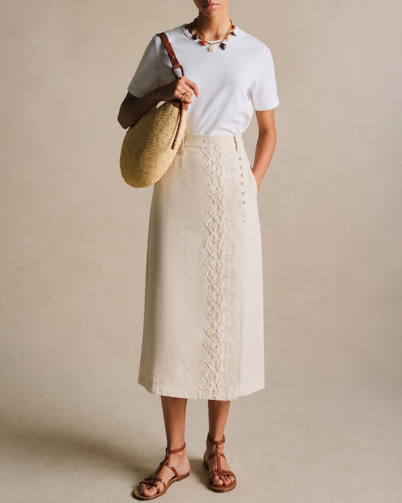 Women's Woven Cotton Skirt Bottoms - RIHOAS