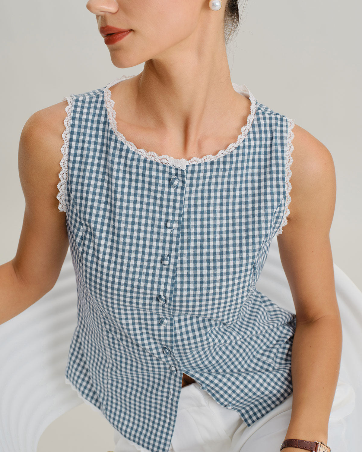 Women's Woven Cotton Tank Top Tops - RIHOAS