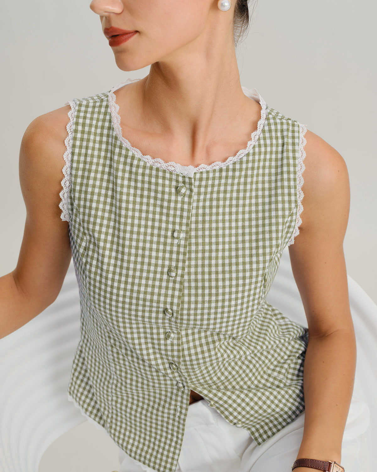 Women's Woven Cotton Tank Top Tops - RIHOAS