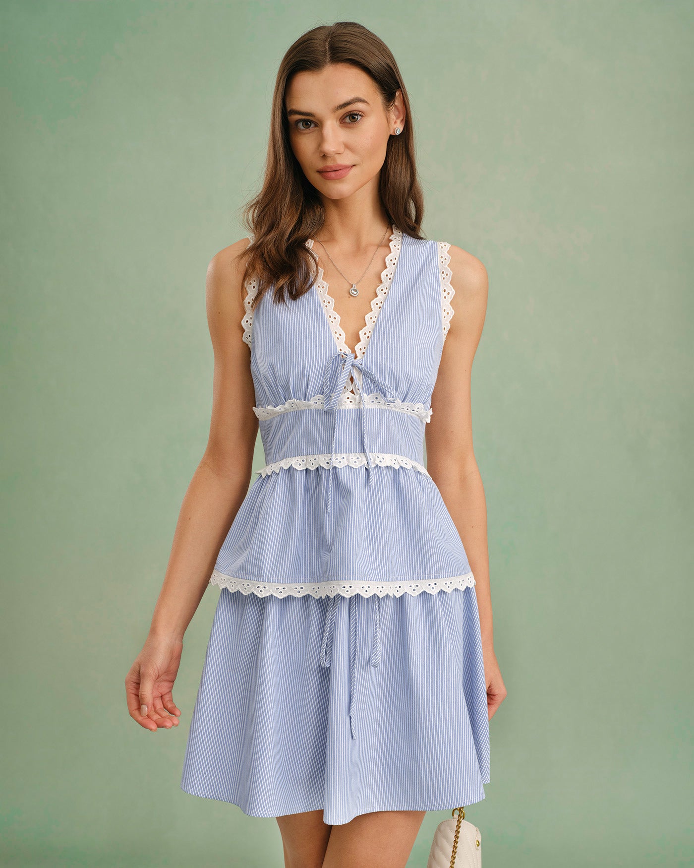 Women's Woven Cotton Tank Tops Blue Tops - RIHOAS