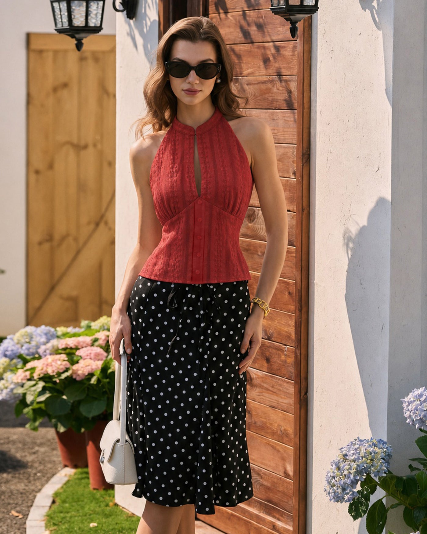 Women's Woven Cotton Tank Tops Tops - RIHOAS