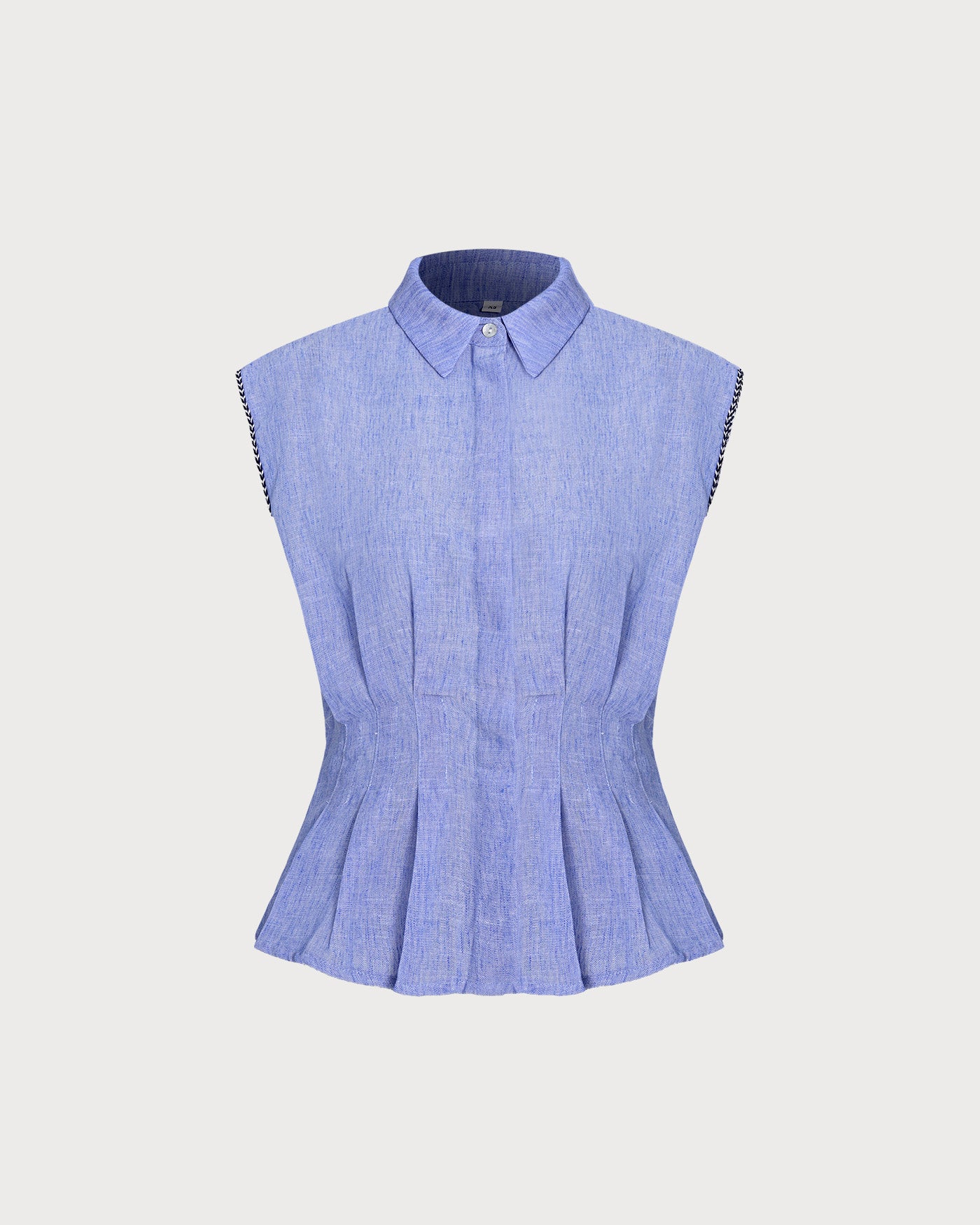 Women's Woven Cotton Top Blue Tops - RIHOAS