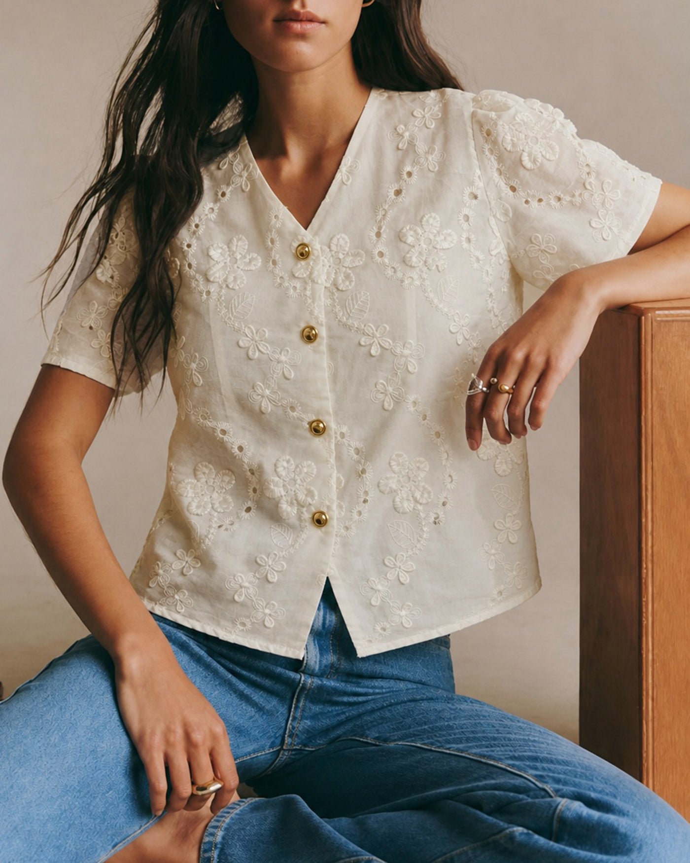 Women's Woven Cotton Top Tops - RIHOAS