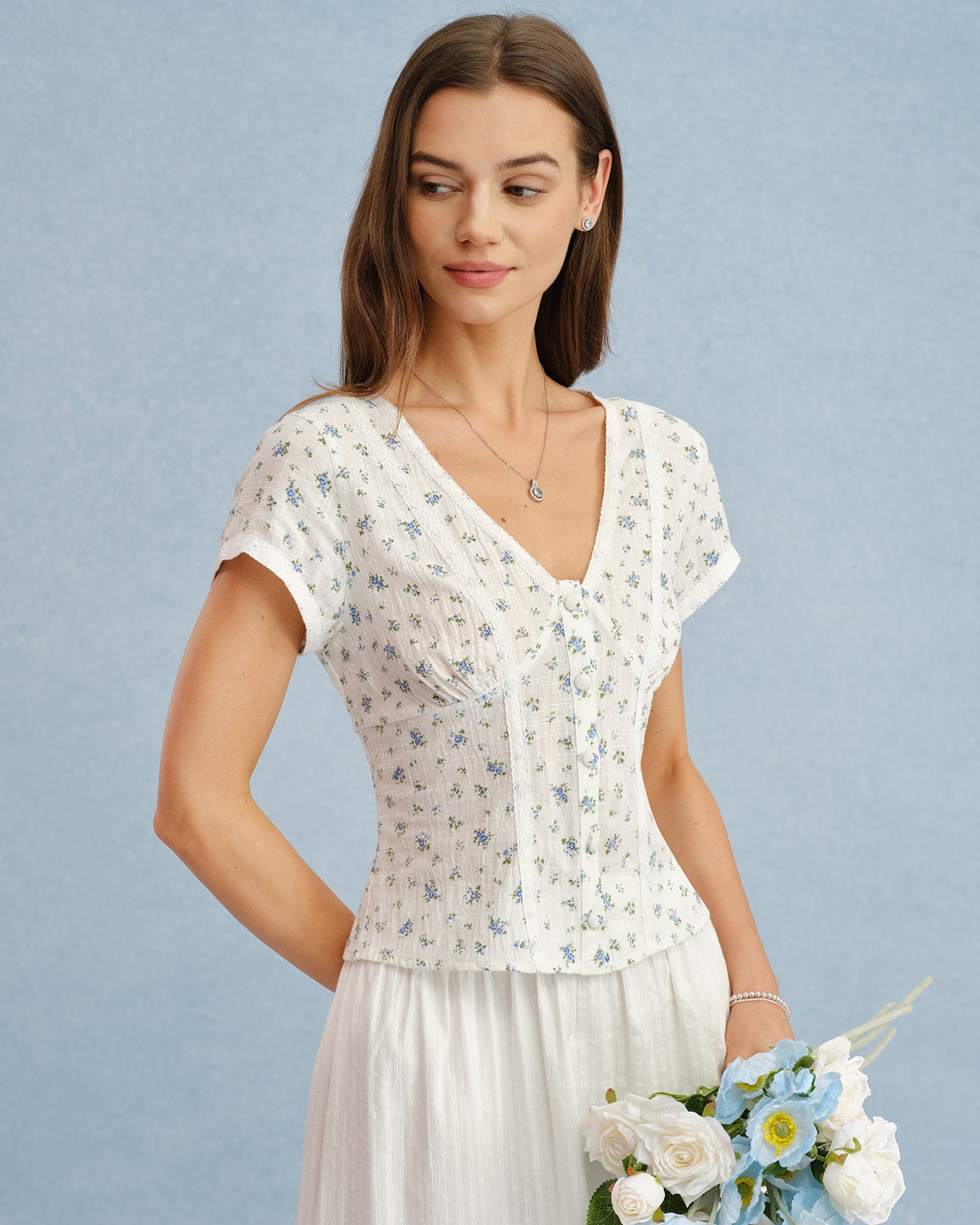 Women's Woven Cotton Top Tops - RIHOAS