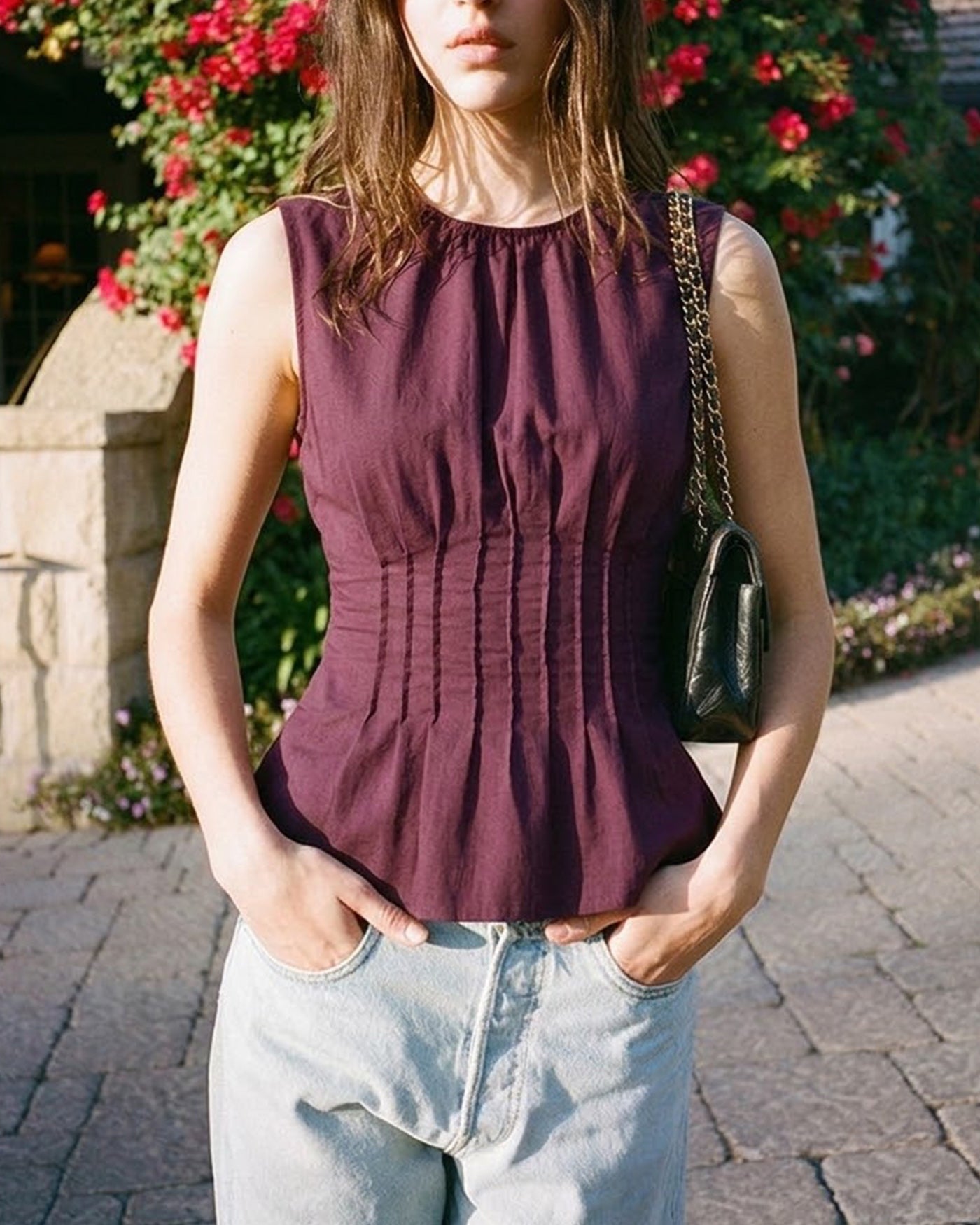 Women's Woven Cotton Vest Tops - RIHOAS
