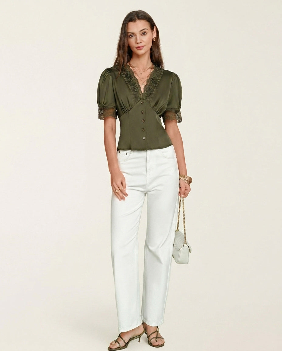 Women's Woven Polyester Blouses Tops - RIHOAS