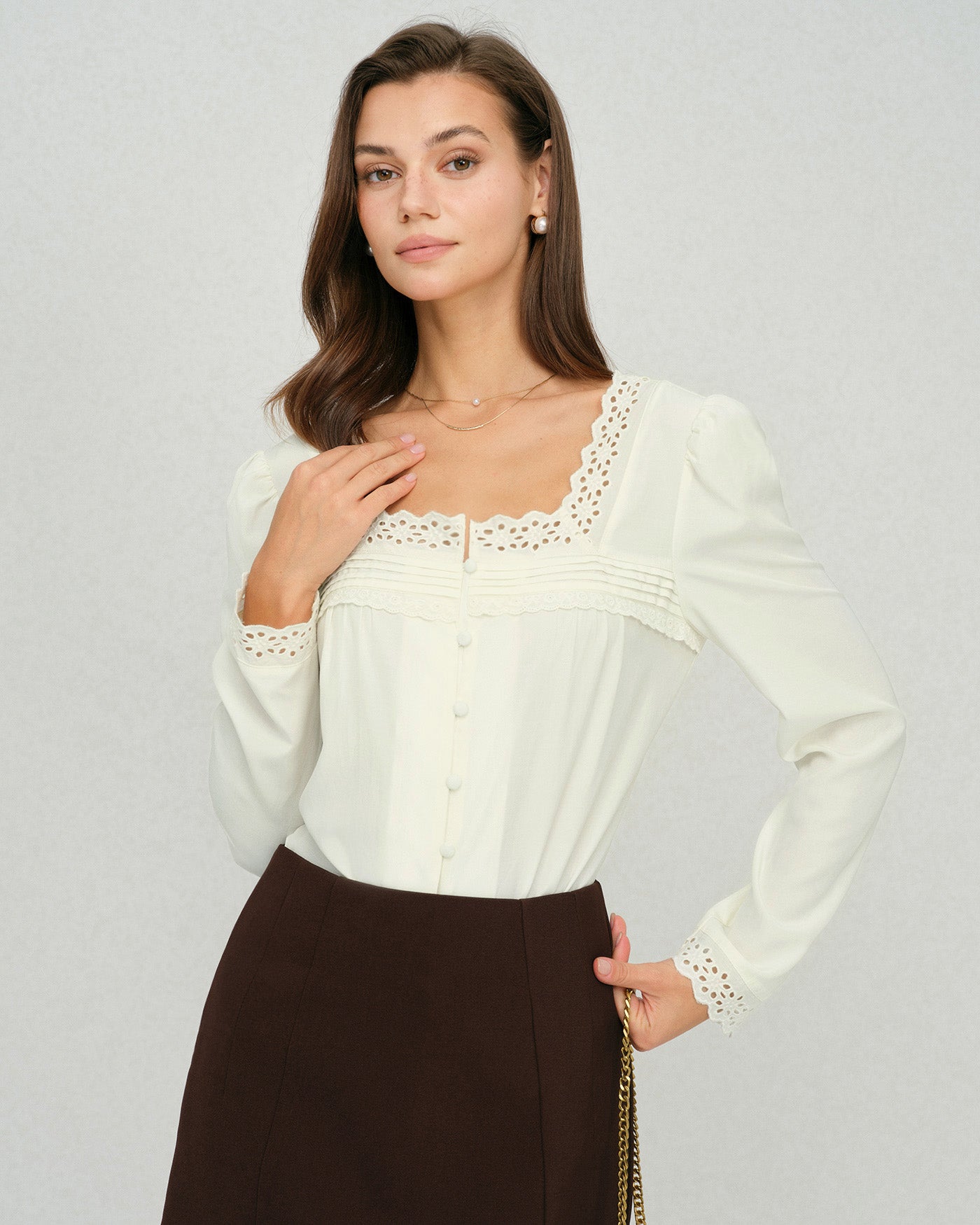 Women's Woven Polyester Blouses Tops - RIHOAS