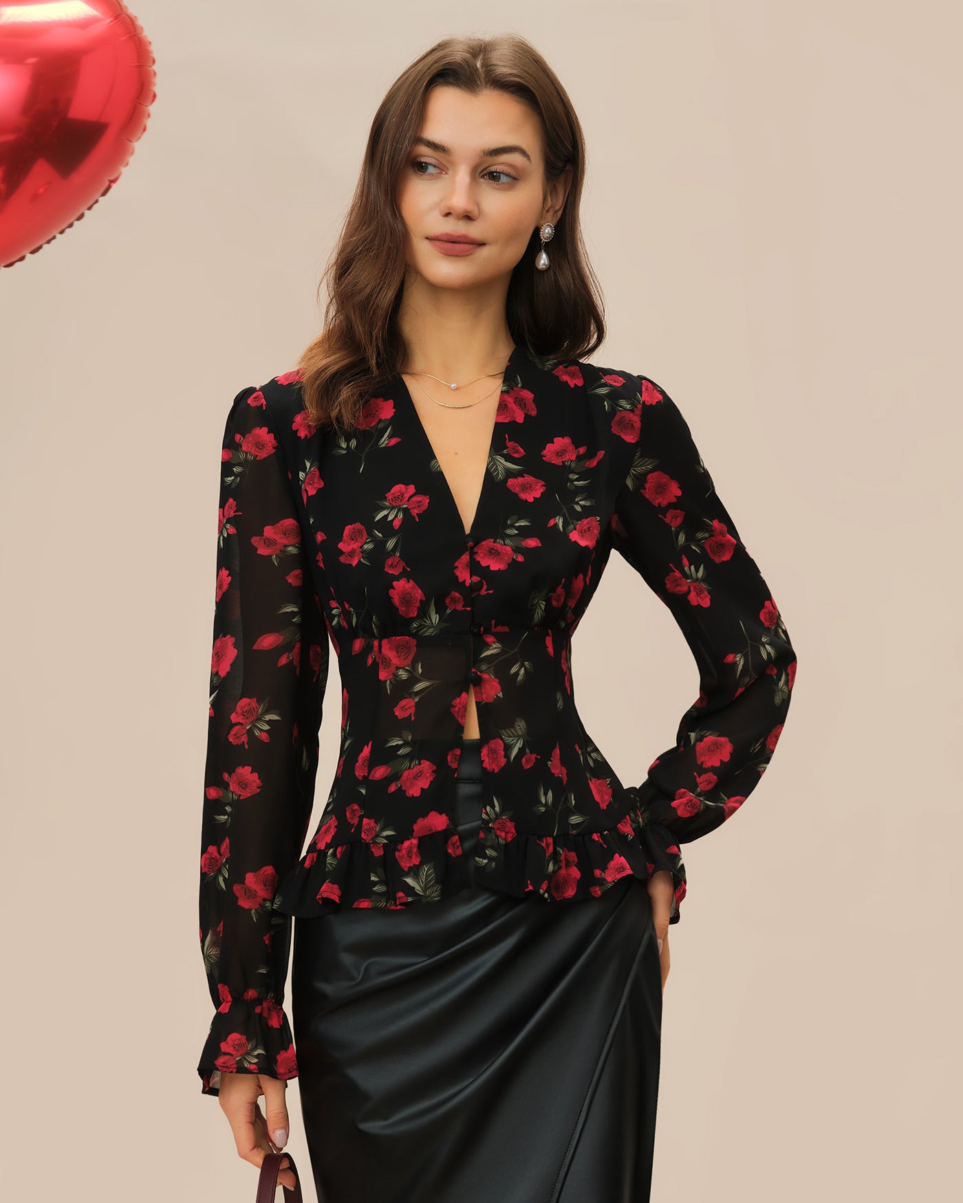 Women's Woven Polyester Blouses Tops - RIHOAS