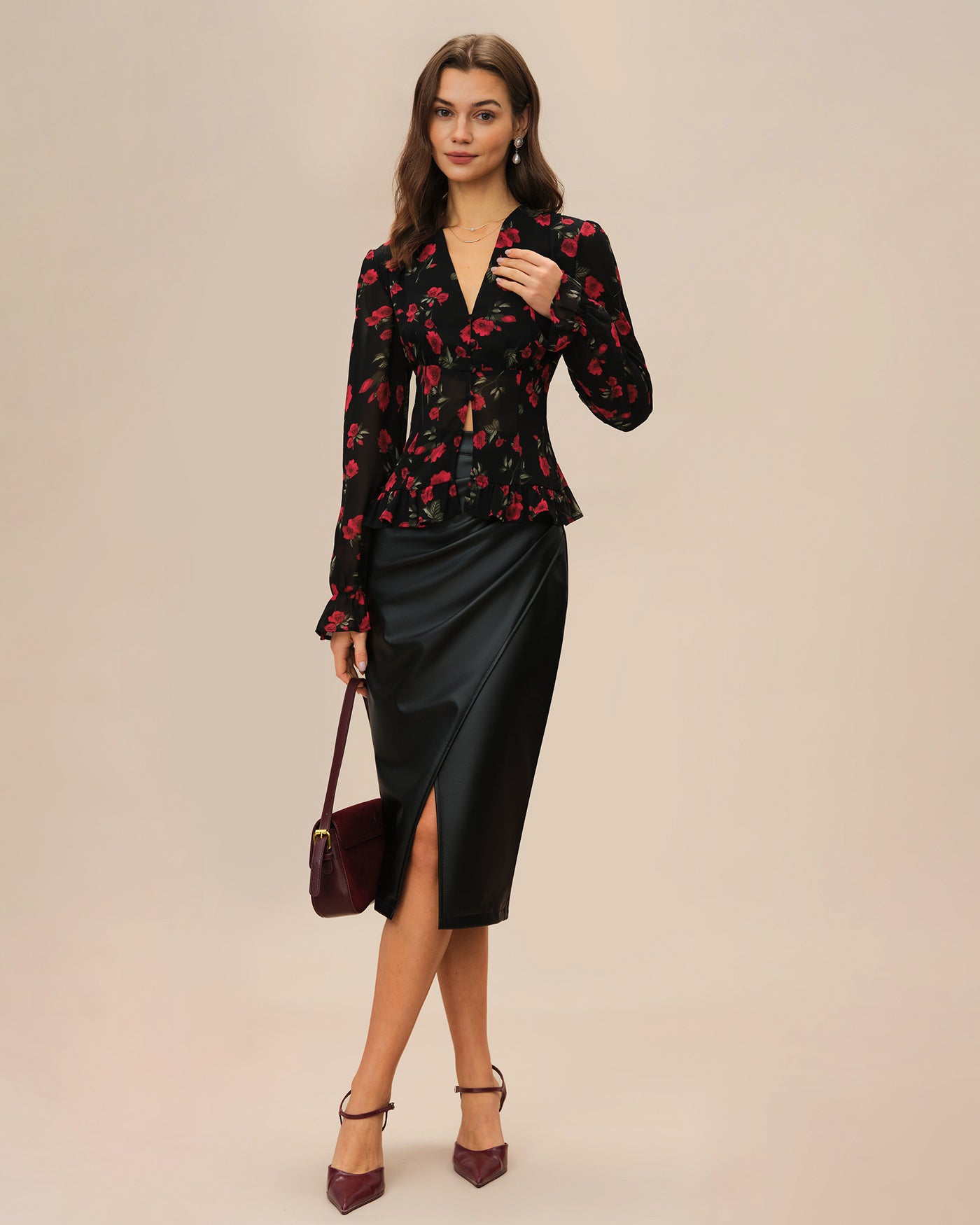 Women's Woven Polyester Blouses Tops - RIHOAS