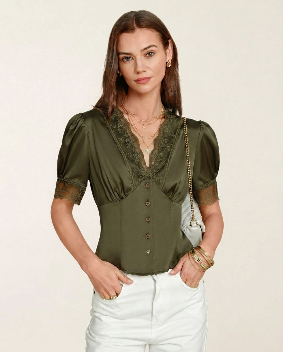 Women's Woven Polyester Blouses Tops - RIHOAS