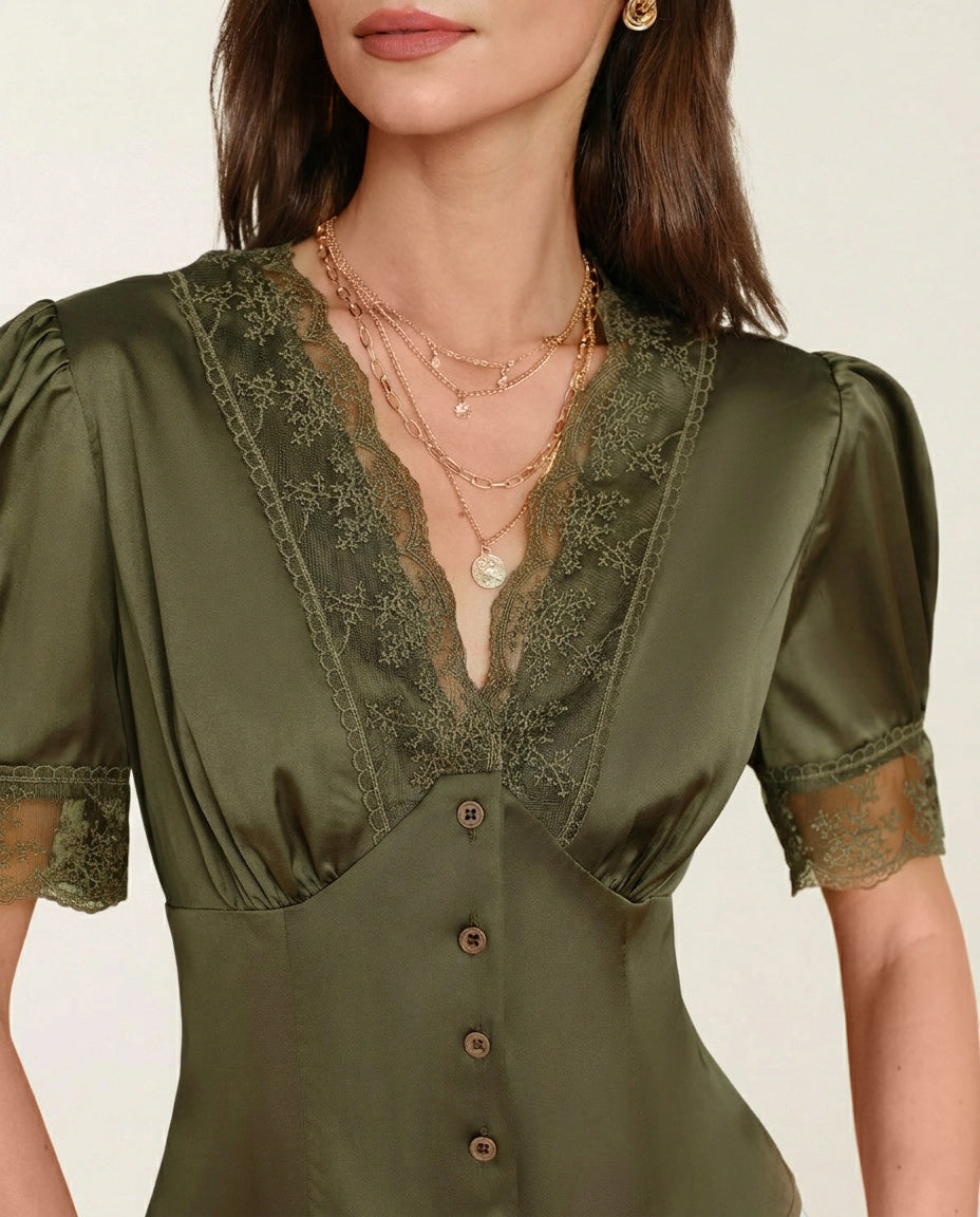 Women's Woven Polyester Blouses Tops - RIHOAS