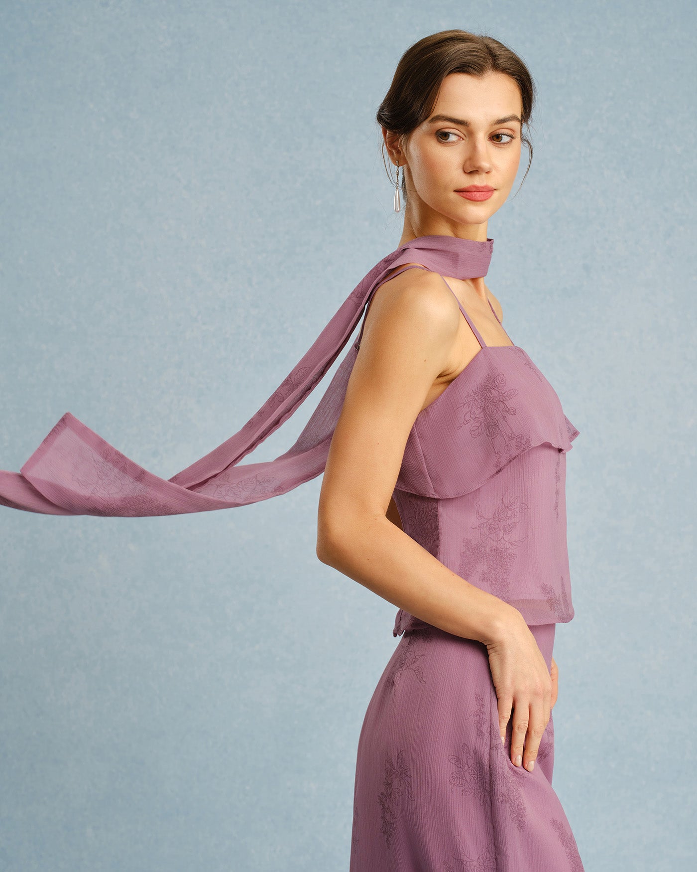 Women's Woven Polyester Camis Purple Tops - RIHOAS