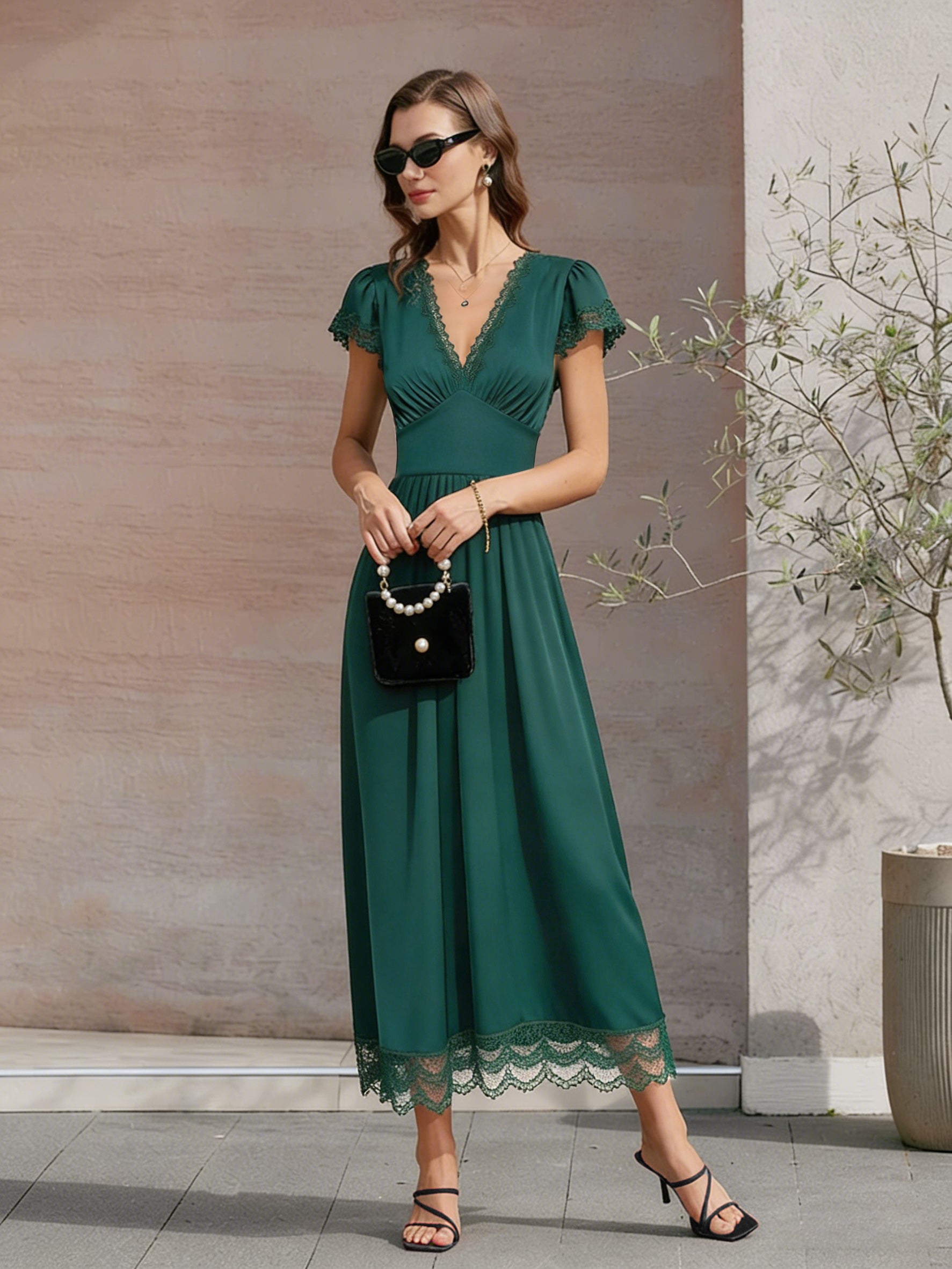 Women's Woven Polyester Maxi Dress Dresses - RIHOAS