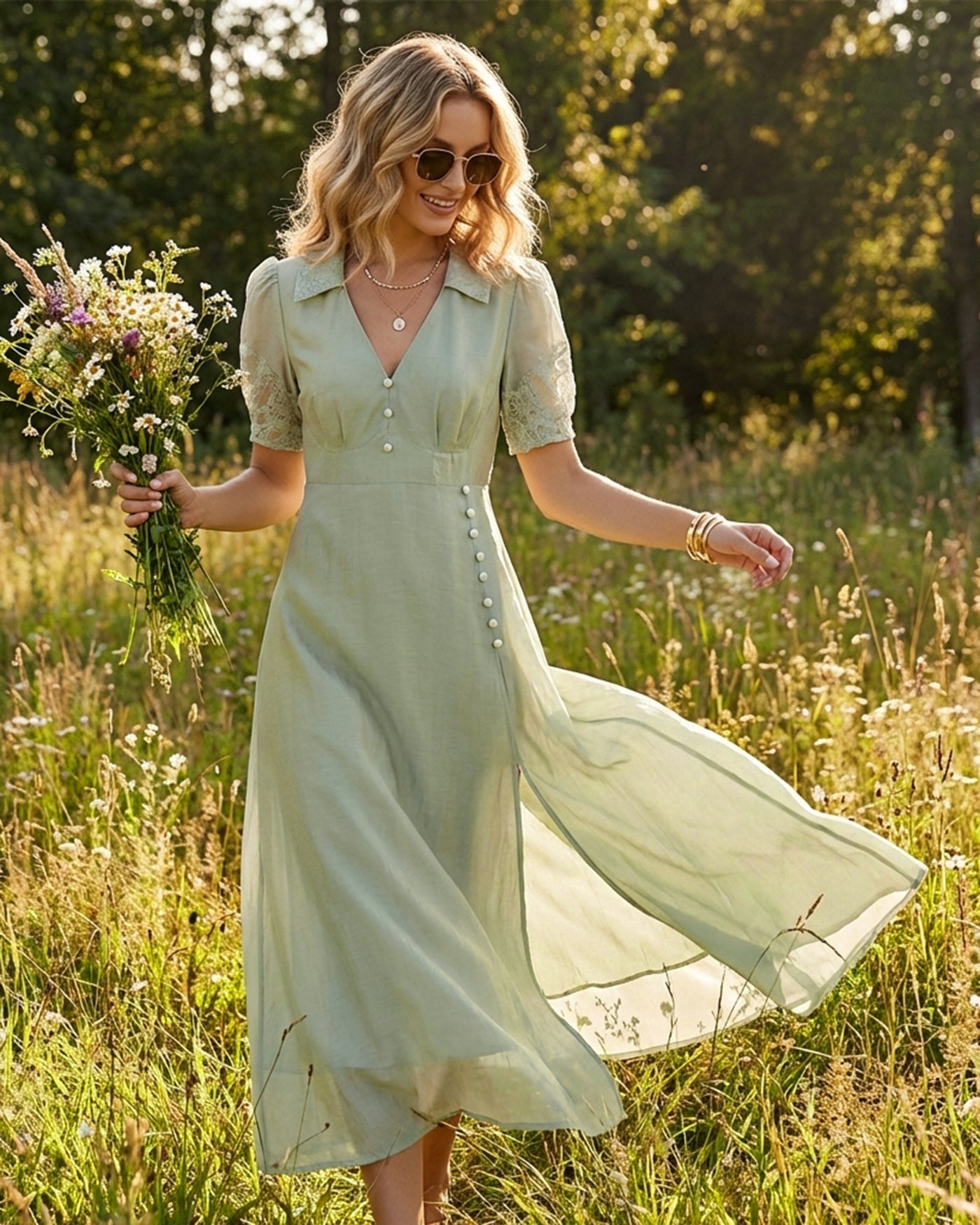 Women's Woven Polyester Maxi Dress Dresses - RIHOAS