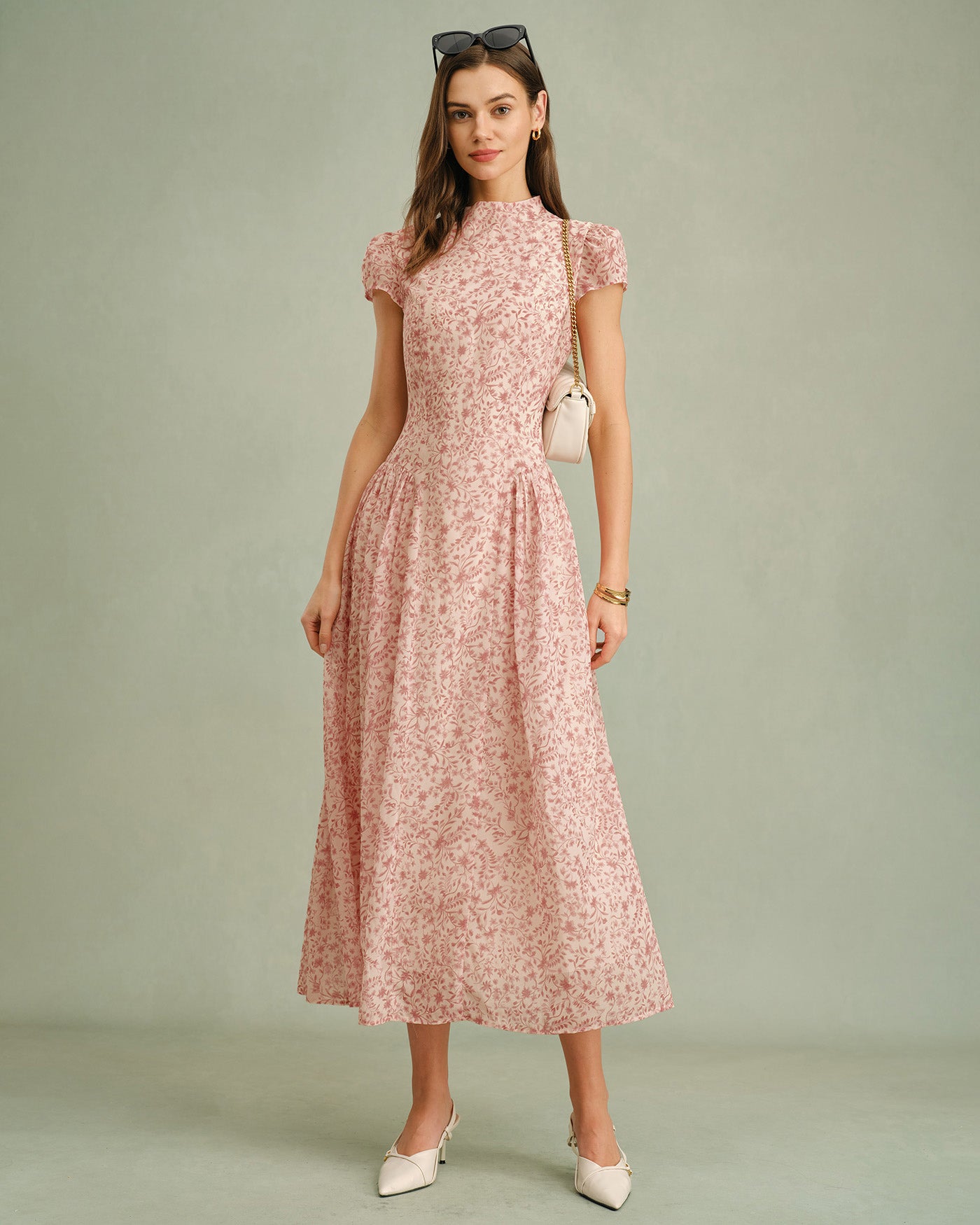 Women's Woven Polyester Maxi Dress Pink Dresses - RIHOAS