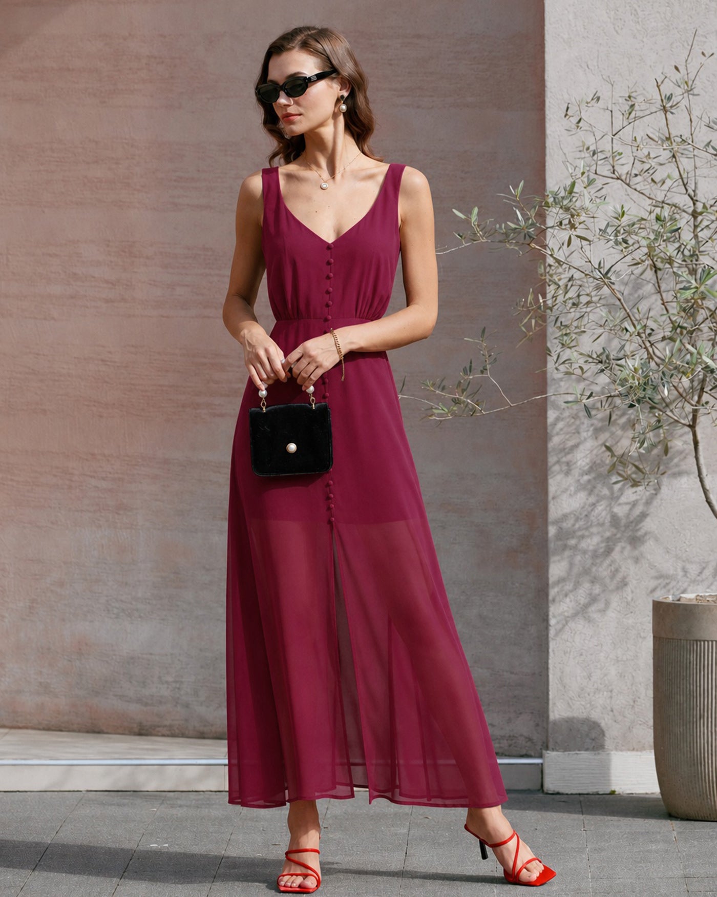 Women's Woven Polyester Maxi Dresses Dresses - RIHOAS