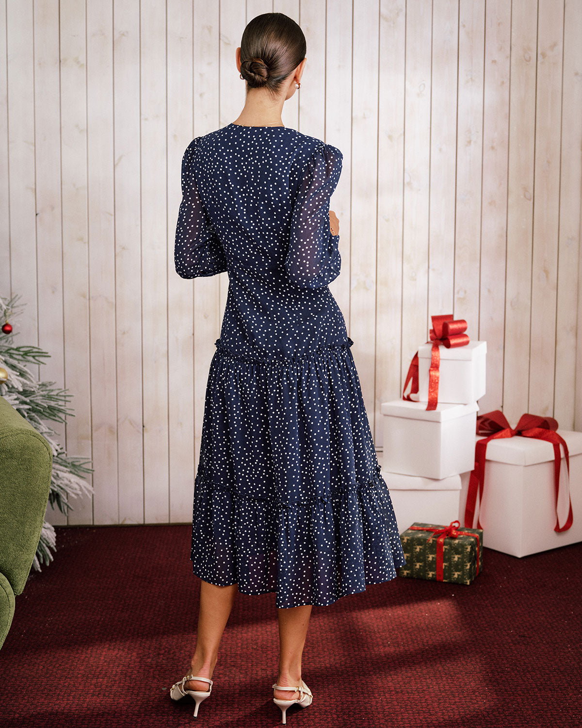 Women's Woven Polyester Mid-Length Dress Dresses - RIHOAS
