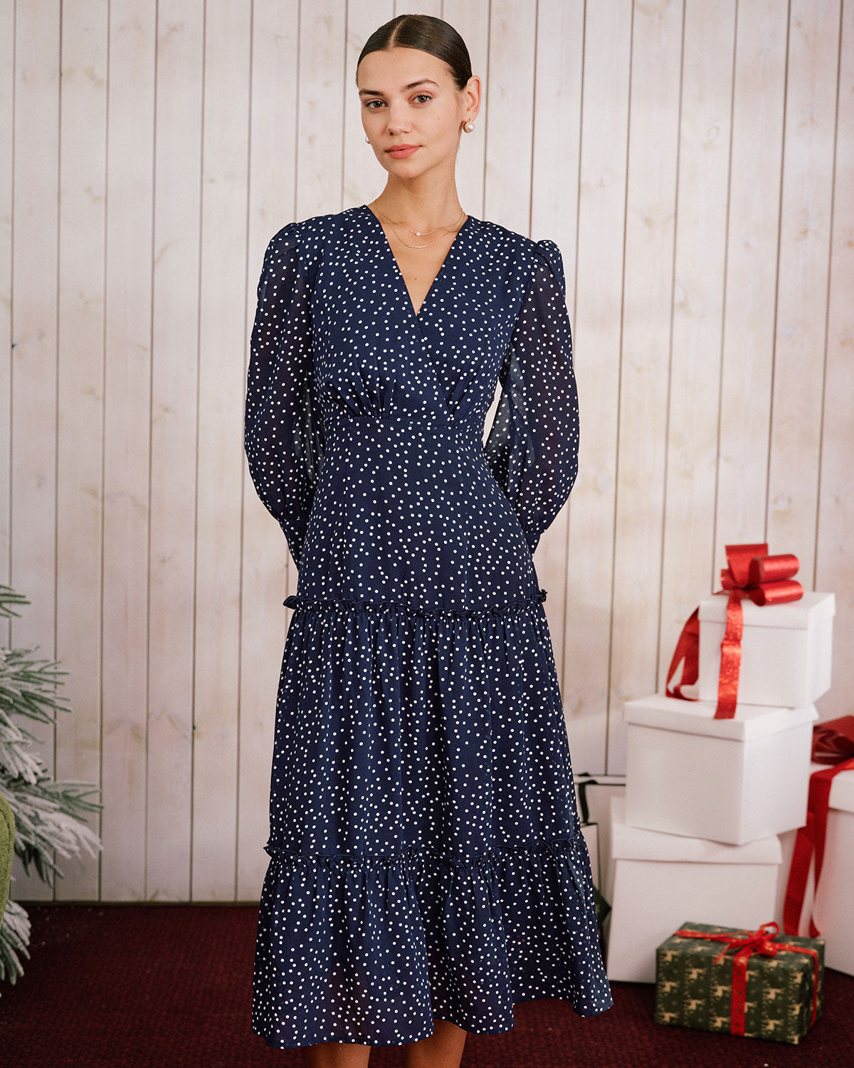 Women's Woven Polyester Mid-Length Dress Dresses - RIHOAS