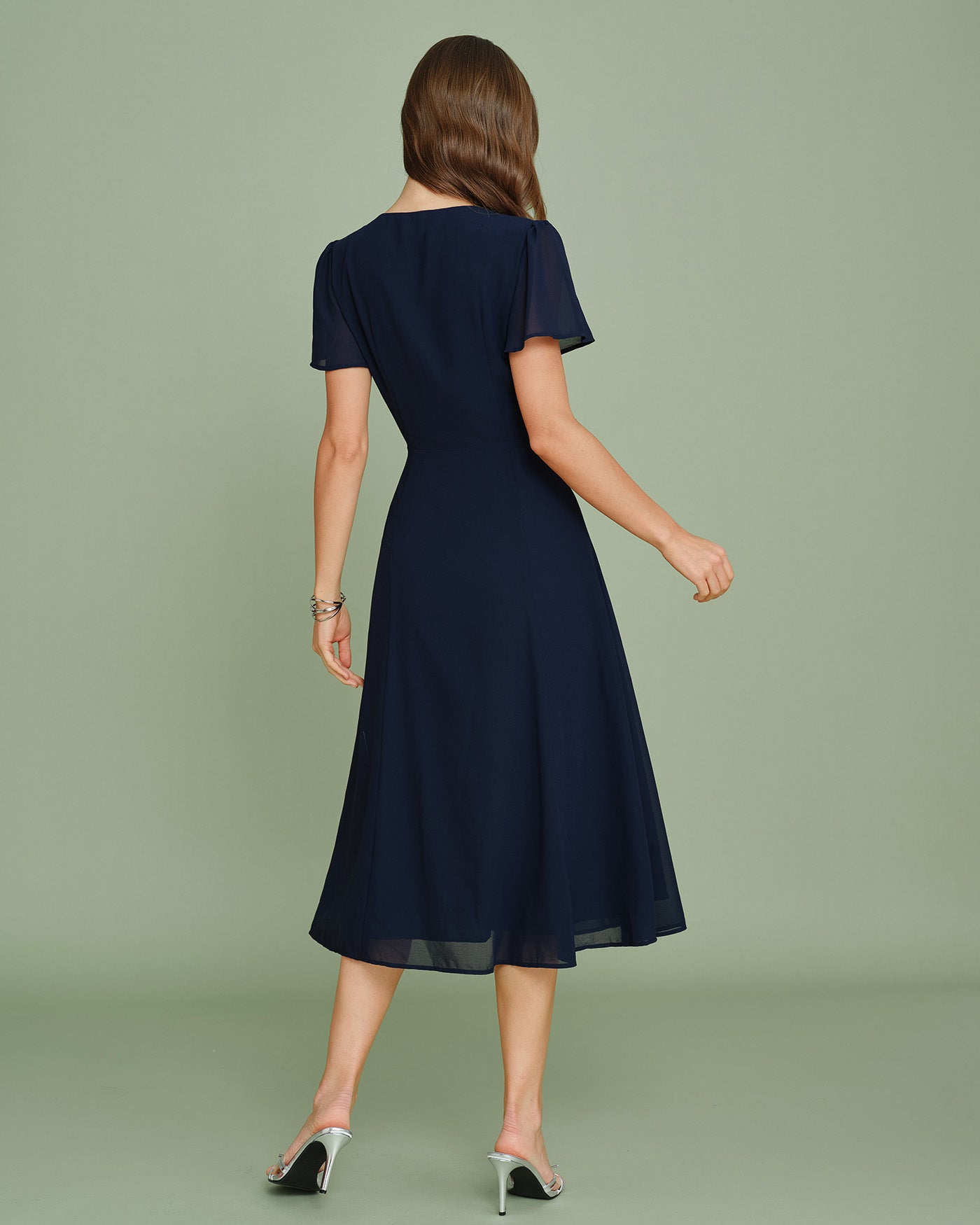 Women's Woven Polyester Midi Dress Dresses - RIHOAS