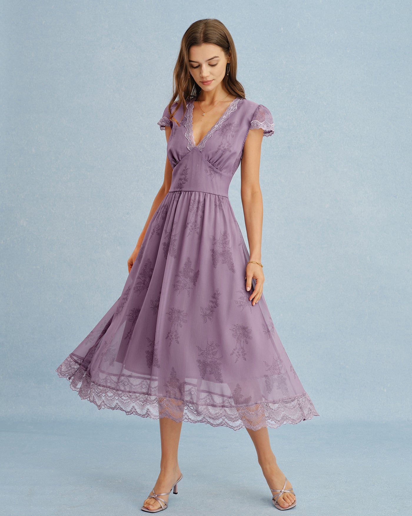 Women's Woven Polyester Midi Dress Dresses - RIHOAS