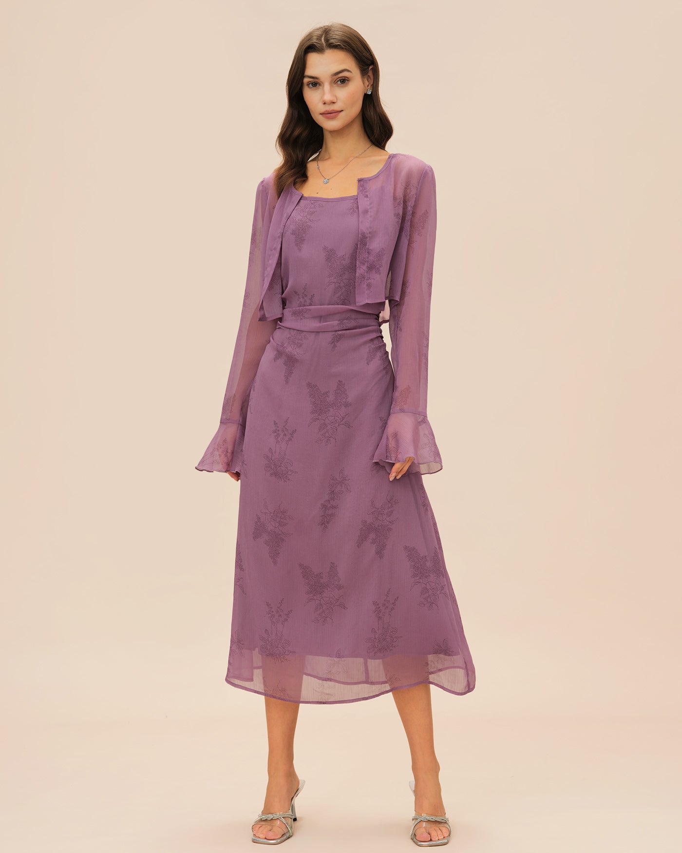 Women's Woven Polyester Midi Dress Dresses - RIHOAS