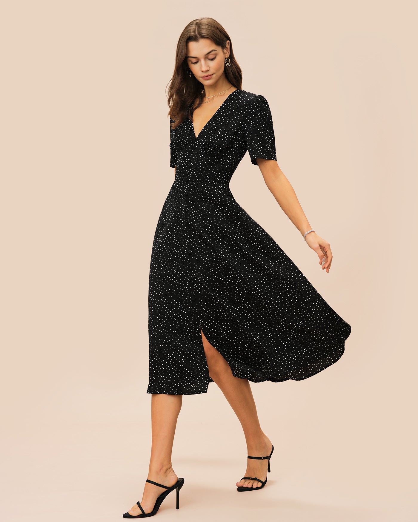 Women's Woven Polyester Midi Dress Dresses - RIHOAS