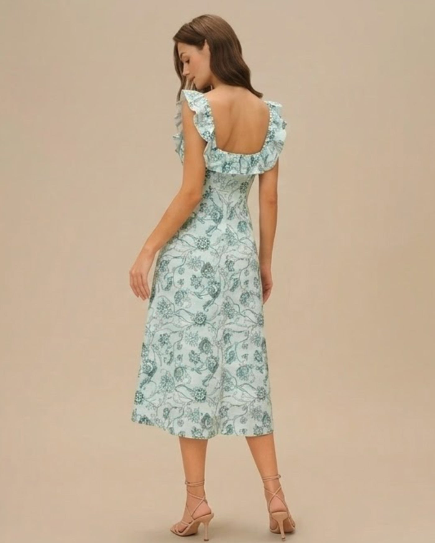 Women's Woven Polyester Midi Dress Dresses - RIHOAS