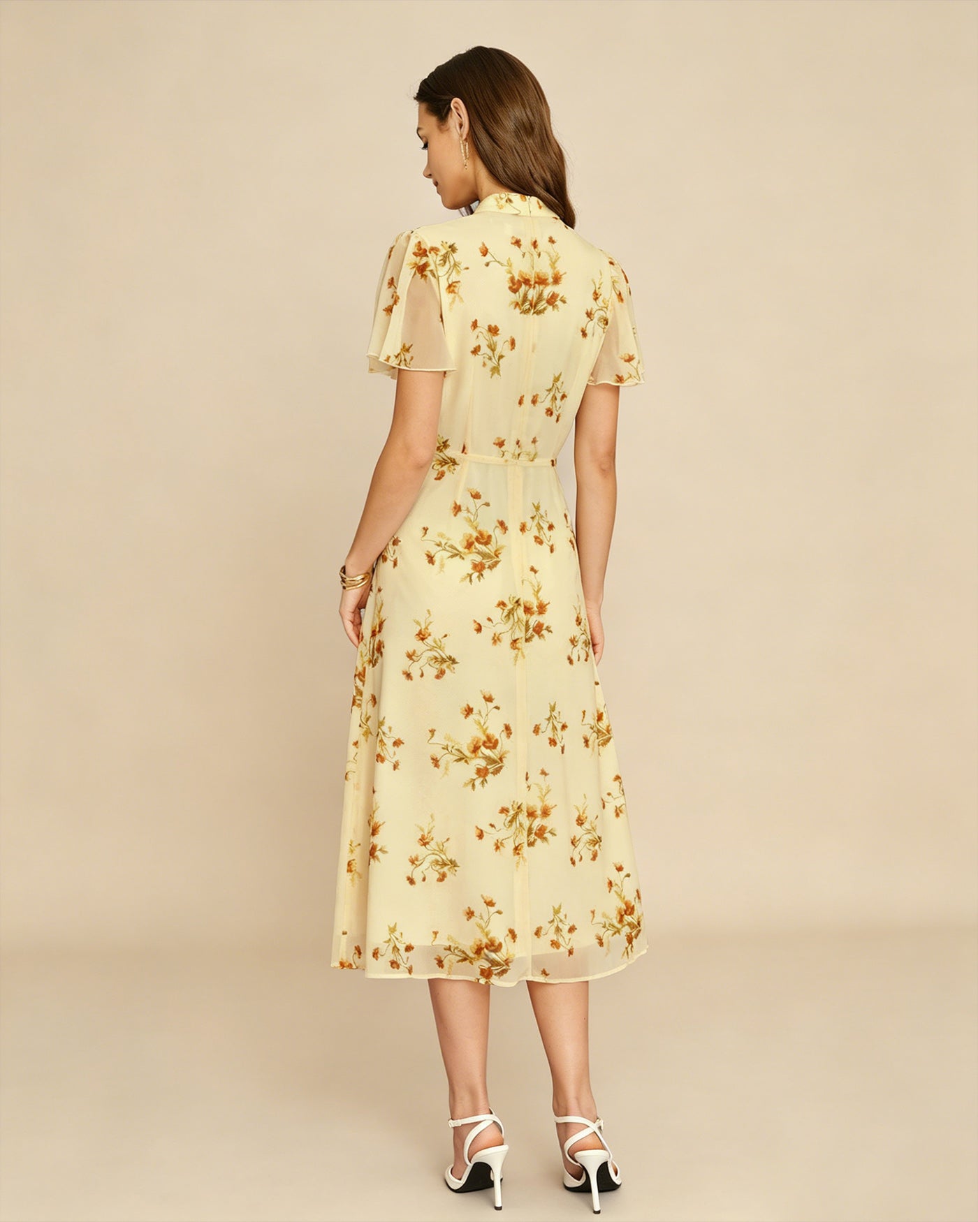 Women's Woven Polyester Midi Dress Dresses - RIHOAS