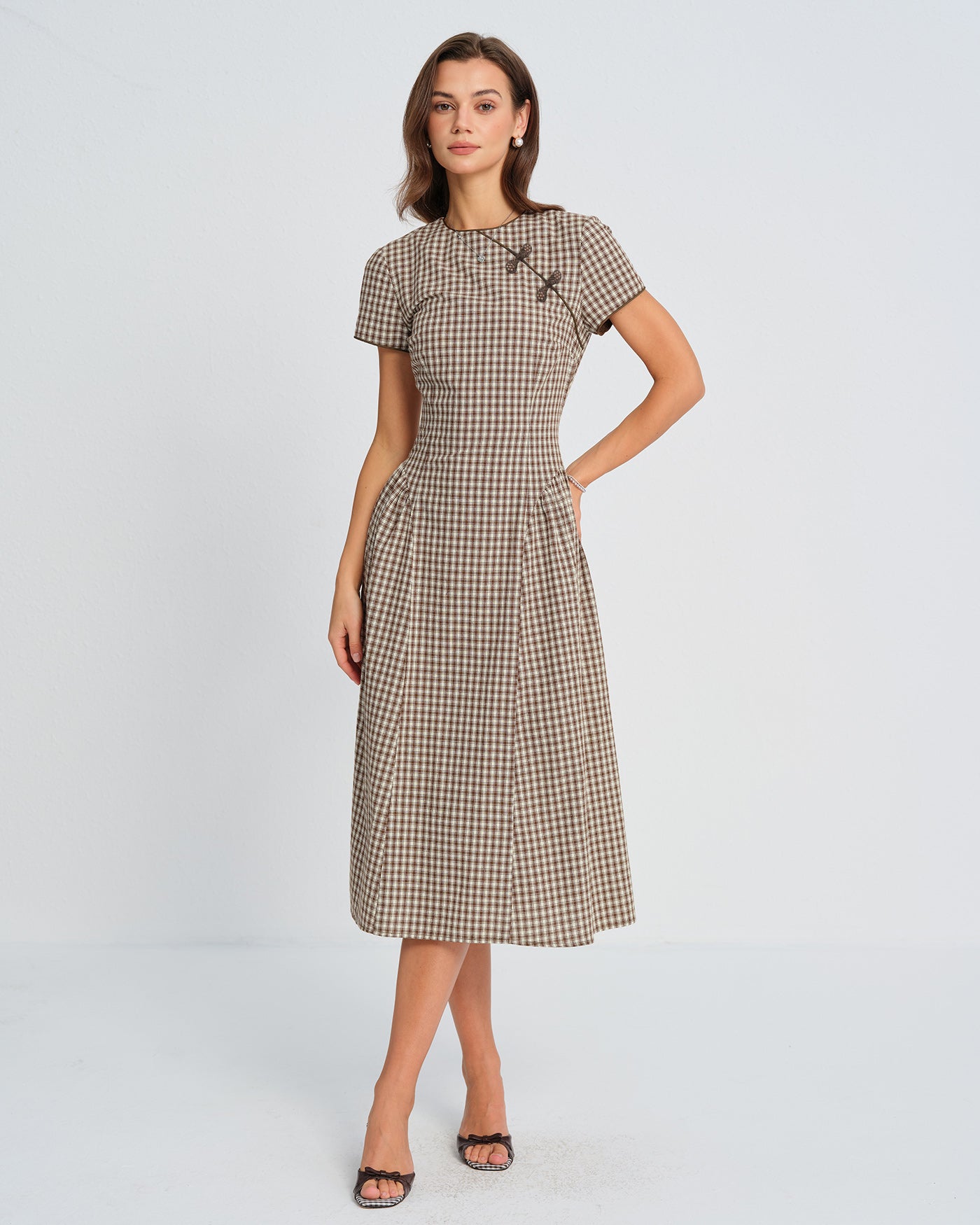 Women's Woven Polyester Midi Dress Dresses - RIHOAS