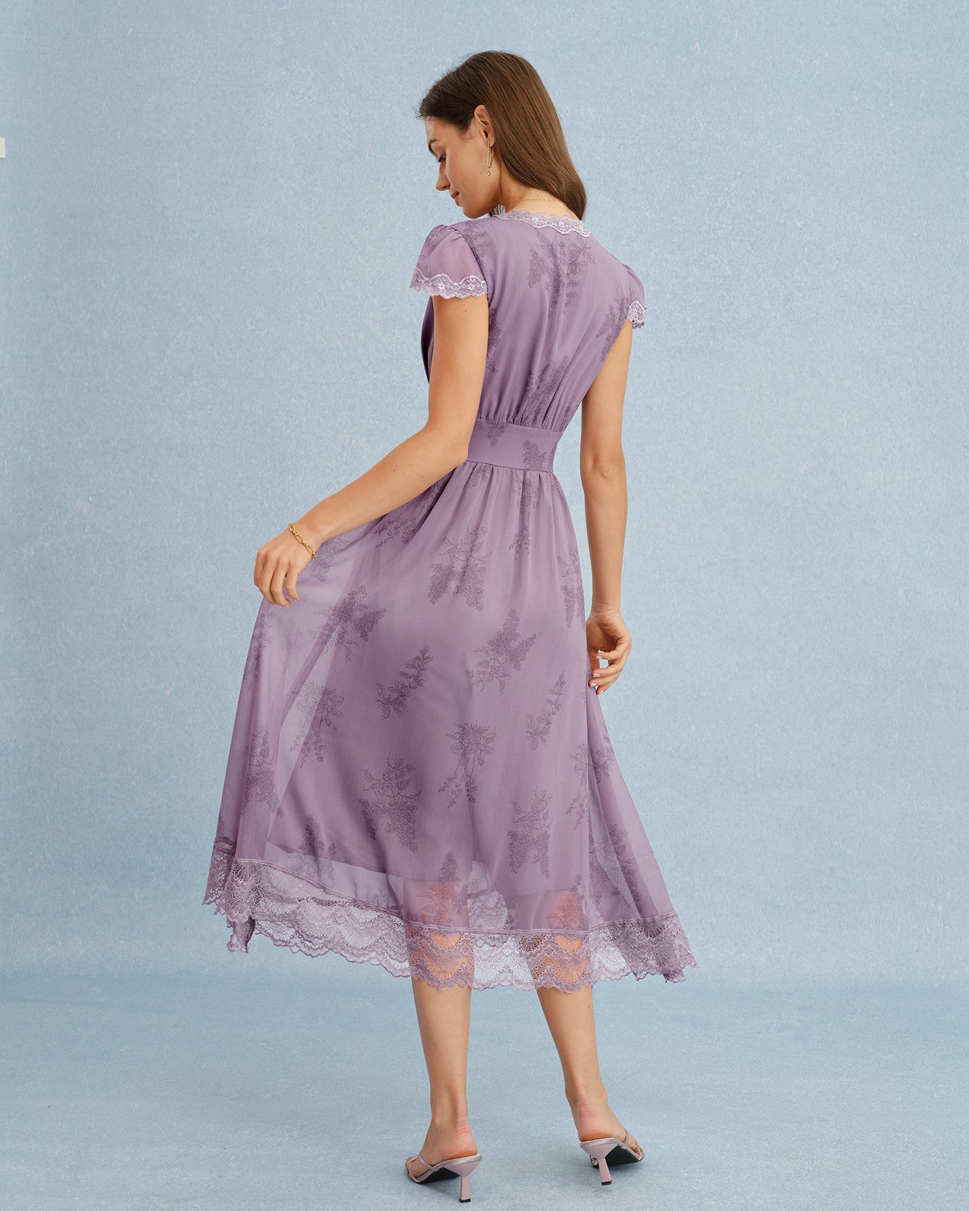 Women's Woven Polyester Midi Dress Dresses - RIHOAS
