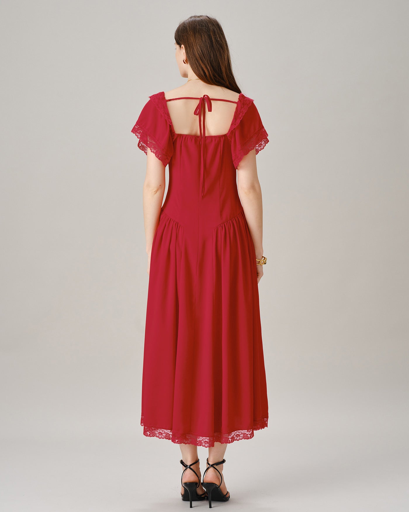 Women's Woven Polyester Midi Dress Dresses - RIHOAS