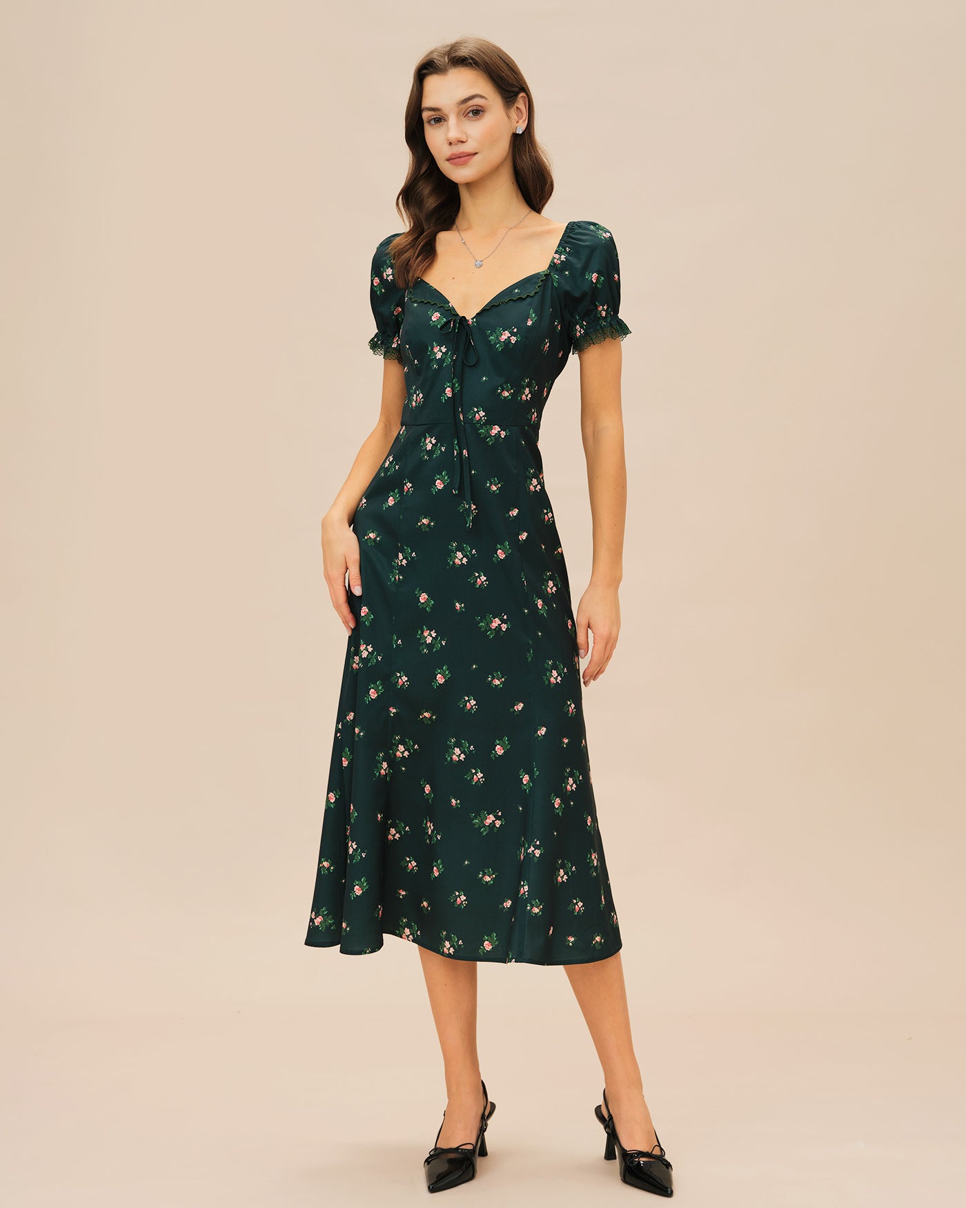 Women’s Woven Polyester Midi Dress Dresses - RIHOAS