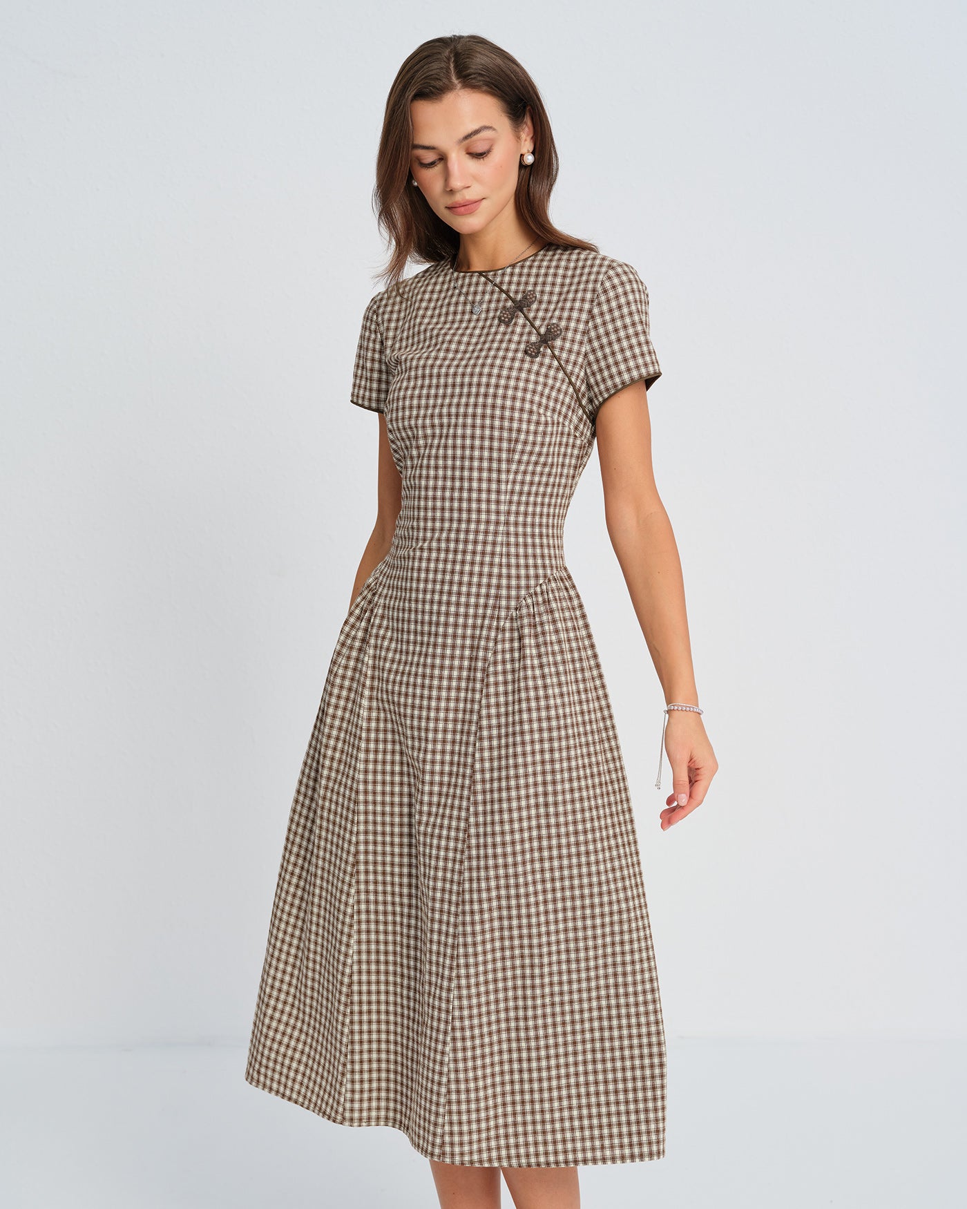 Women's Woven Polyester Midi Dress Dresses - RIHOAS