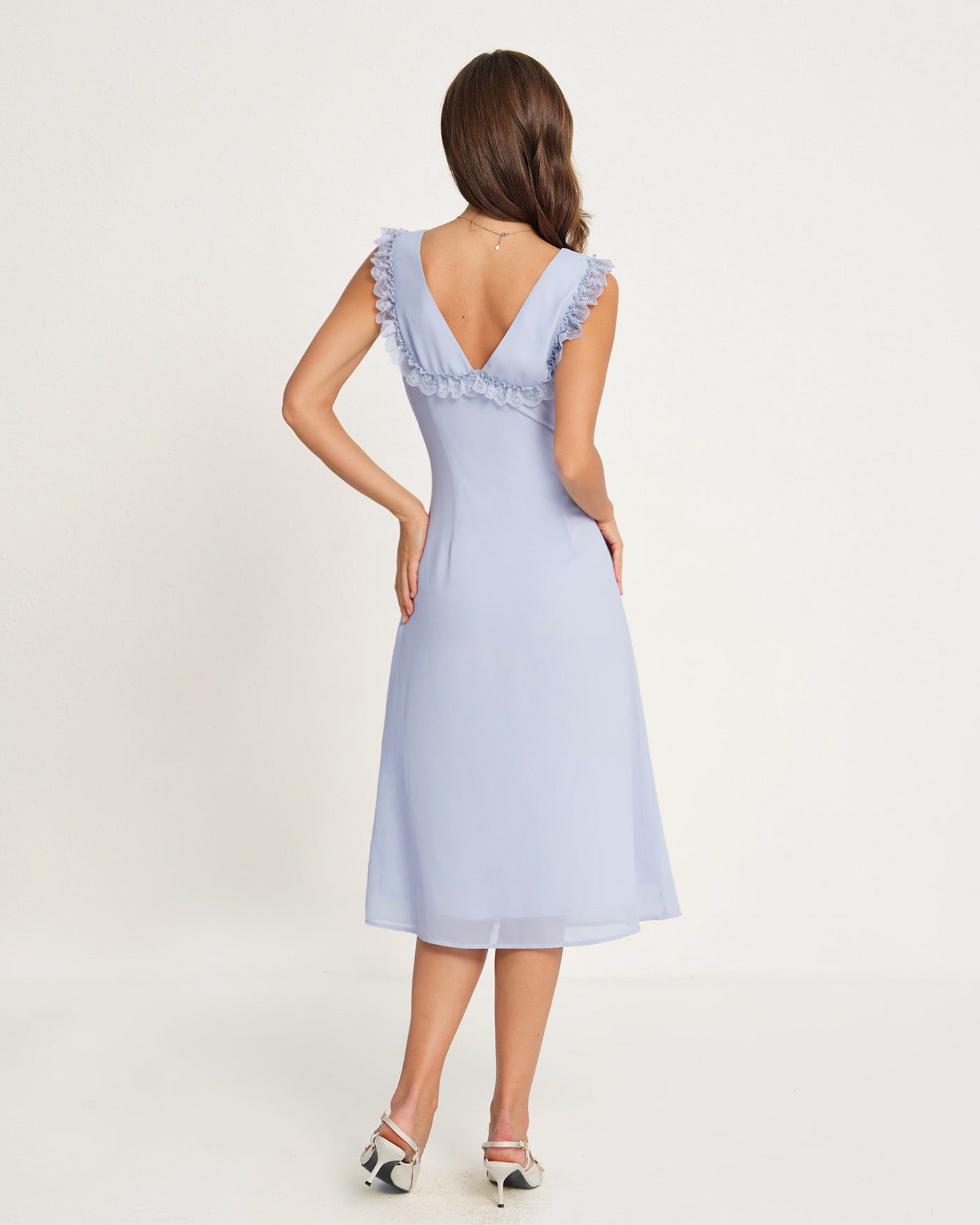 Women's Woven Polyester Midi Dress Dresses - RIHOAS