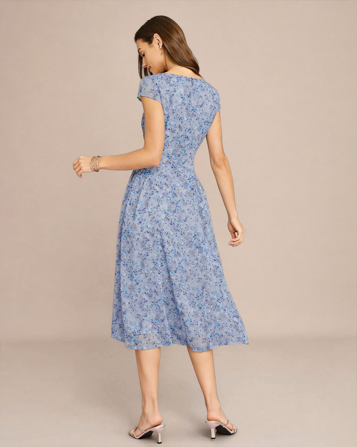 Women's Woven Polyester Midi Dress Dresses - RIHOAS