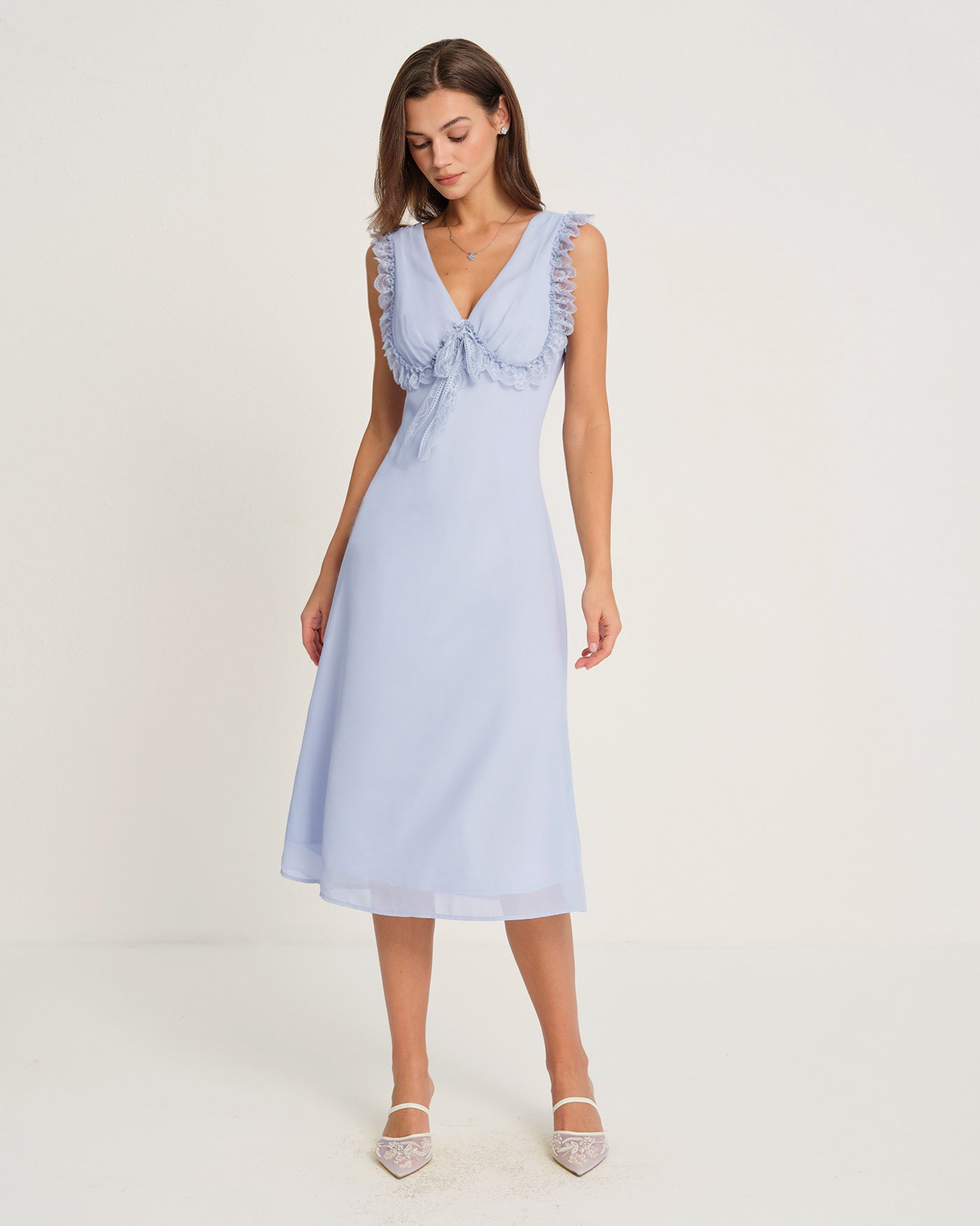 Women's Woven Polyester Midi Dress Dresses - RIHOAS