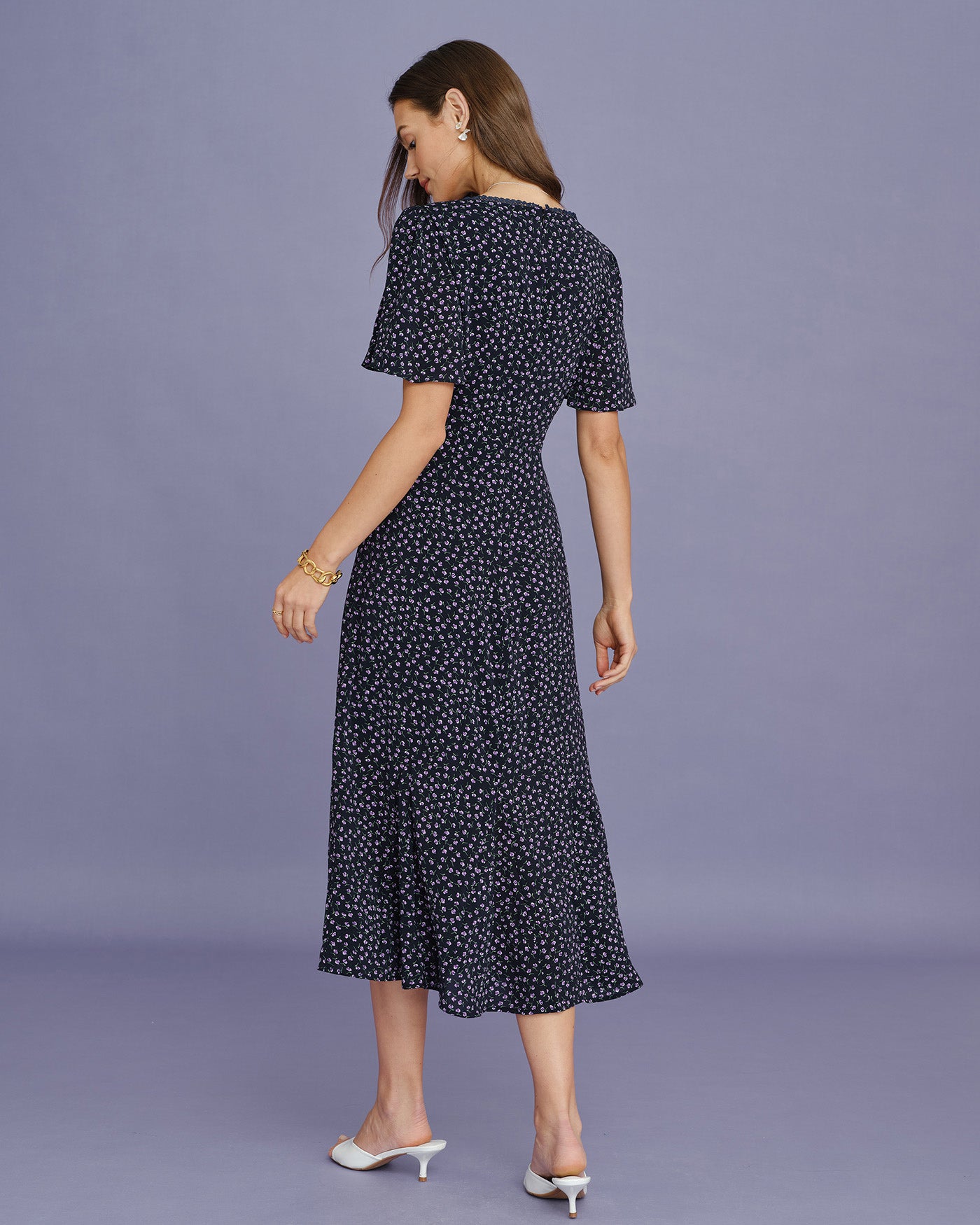 Women's Woven Polyester Midi Dress Dresses - RIHOAS