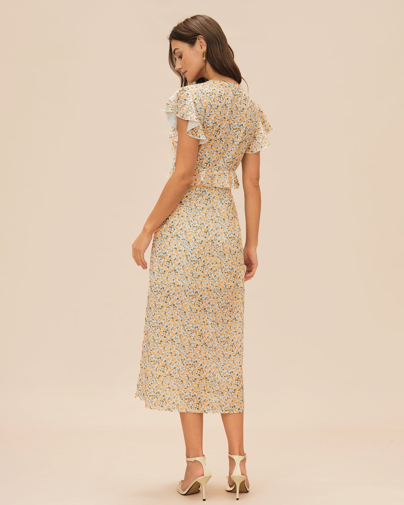 Women's Woven Polyester Midi Dress Dresses - RIHOAS