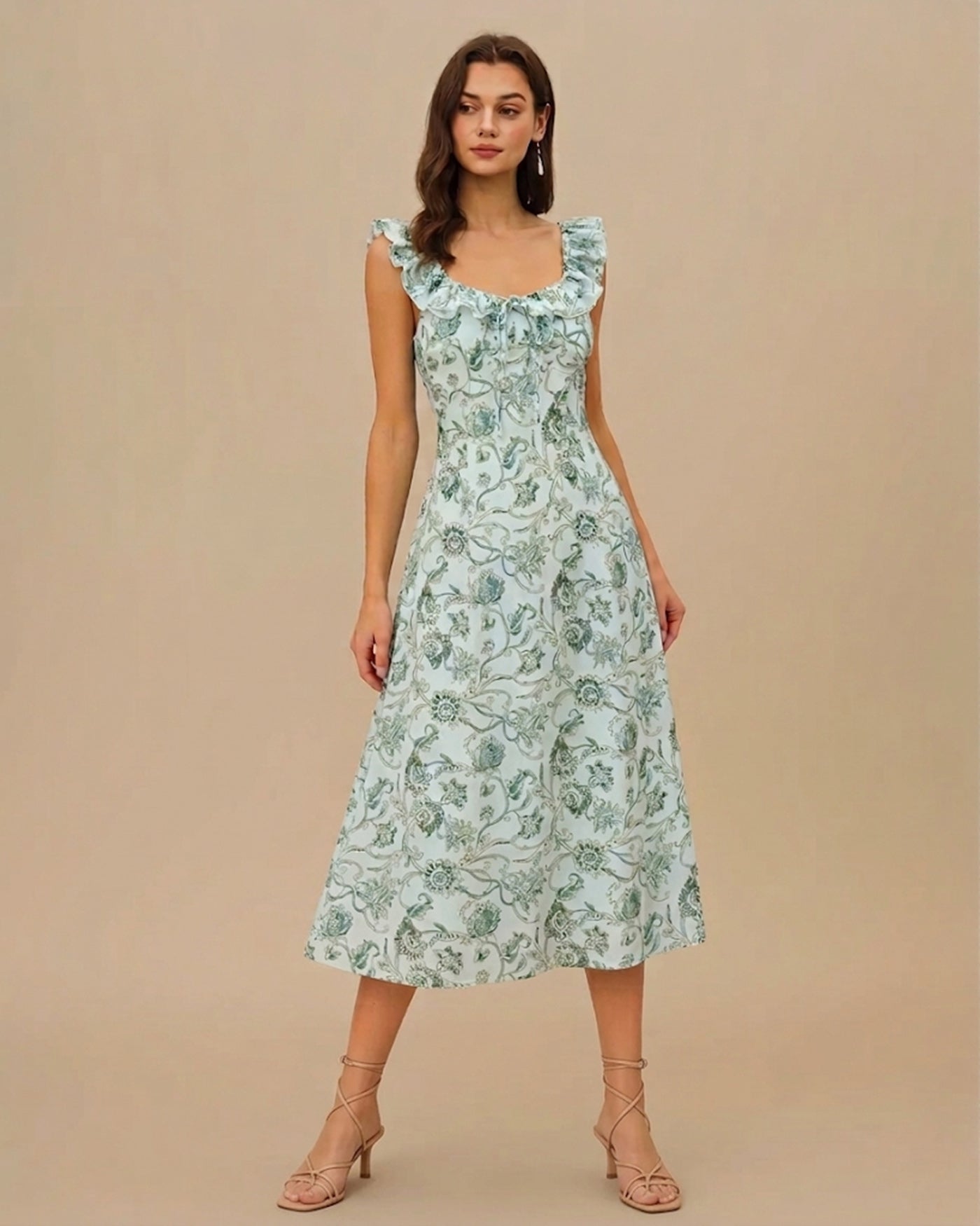 Women's Woven Polyester Midi Dress Dresses - RIHOAS