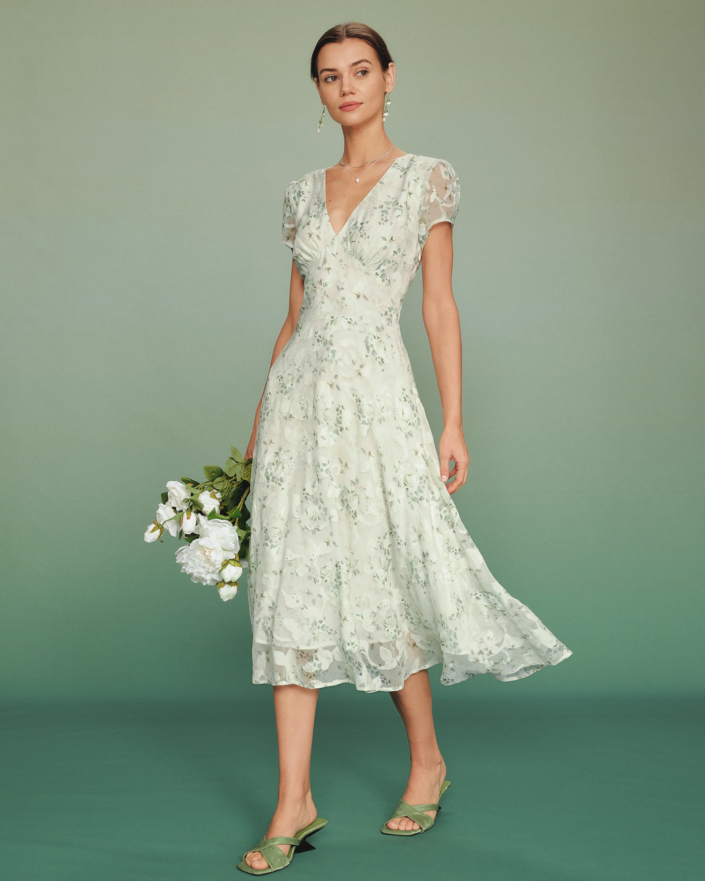 Women's Woven Polyester Midi Dress Dresses - RIHOAS
