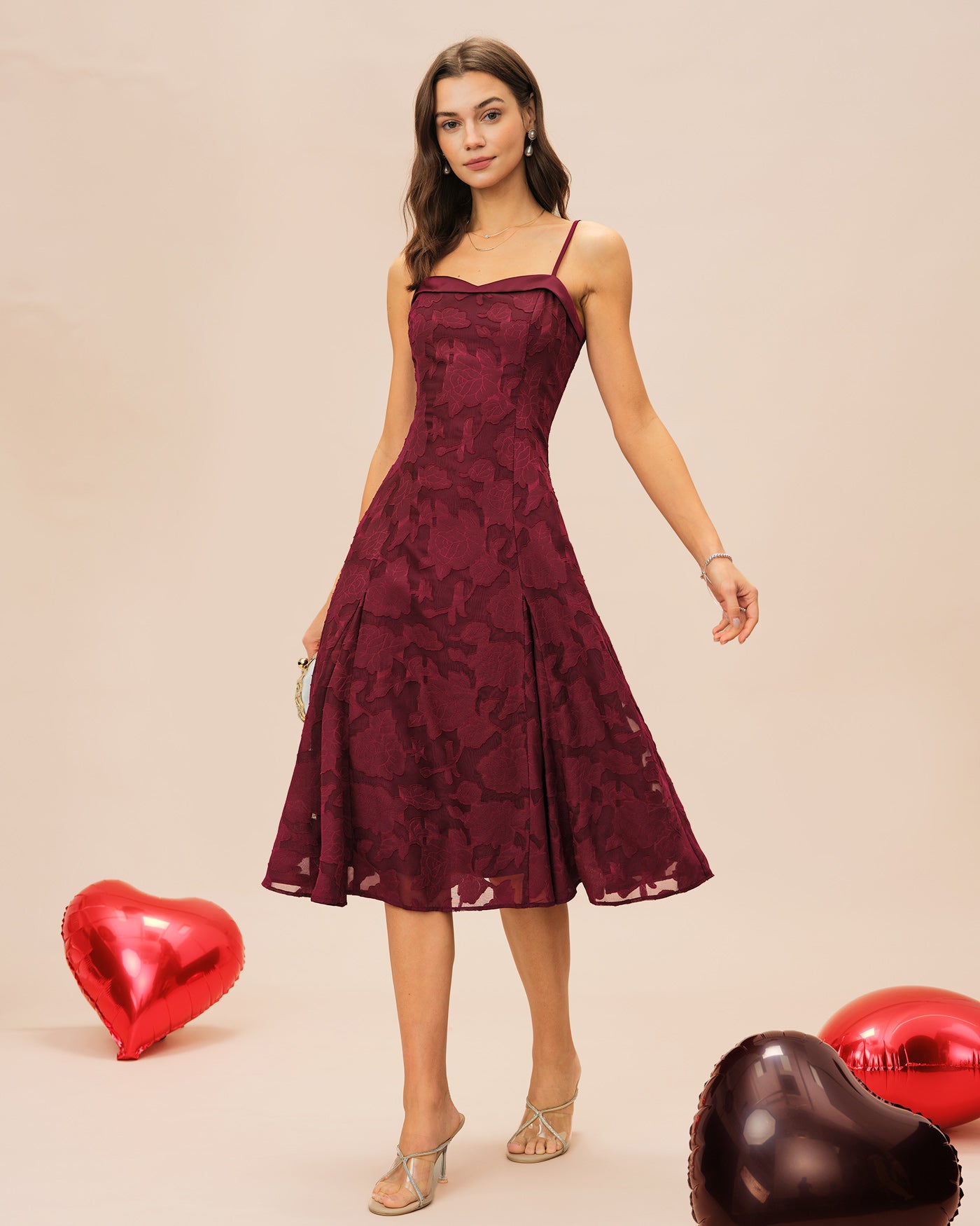 Women's Woven Polyester Midi Dress Dresses - RIHOAS