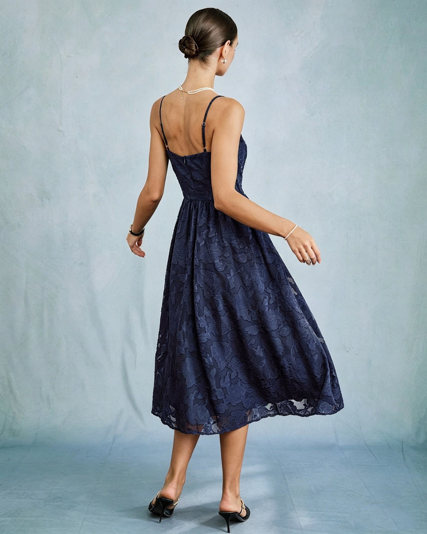 Women's Woven Polyester Midi Dress Dresses - RIHOAS