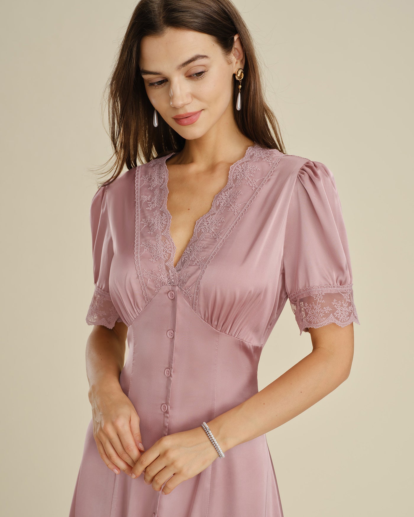 Women's Woven Polyester Midi Dress Dresses - RIHOAS