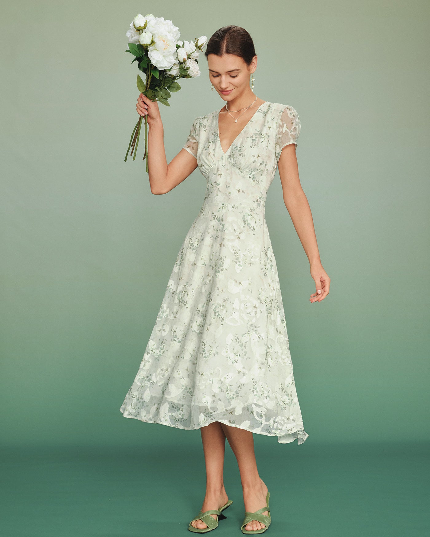 Women's Woven Polyester Midi Dress Dresses - RIHOAS