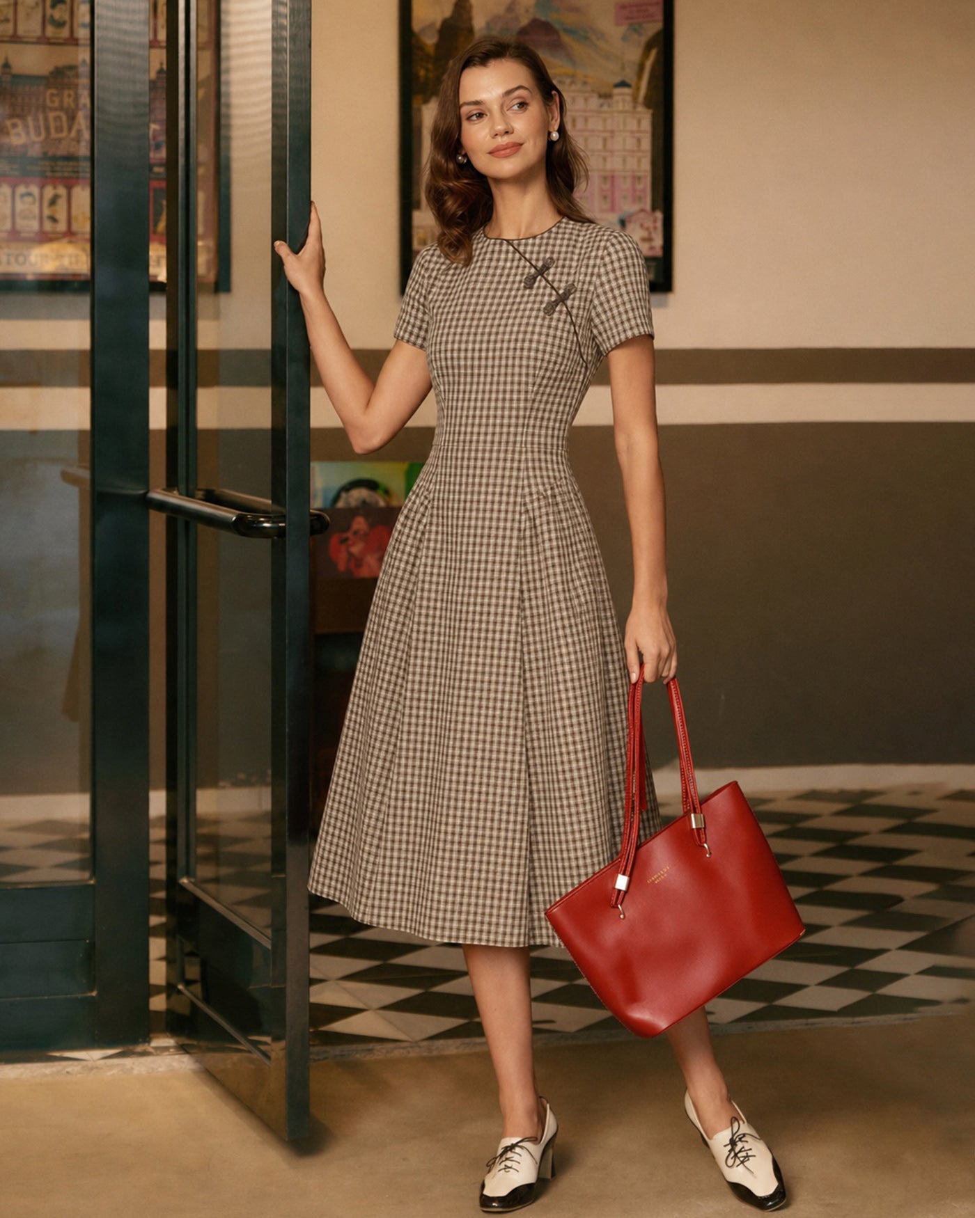Women's Woven Polyester Midi Dress Dresses - RIHOAS
