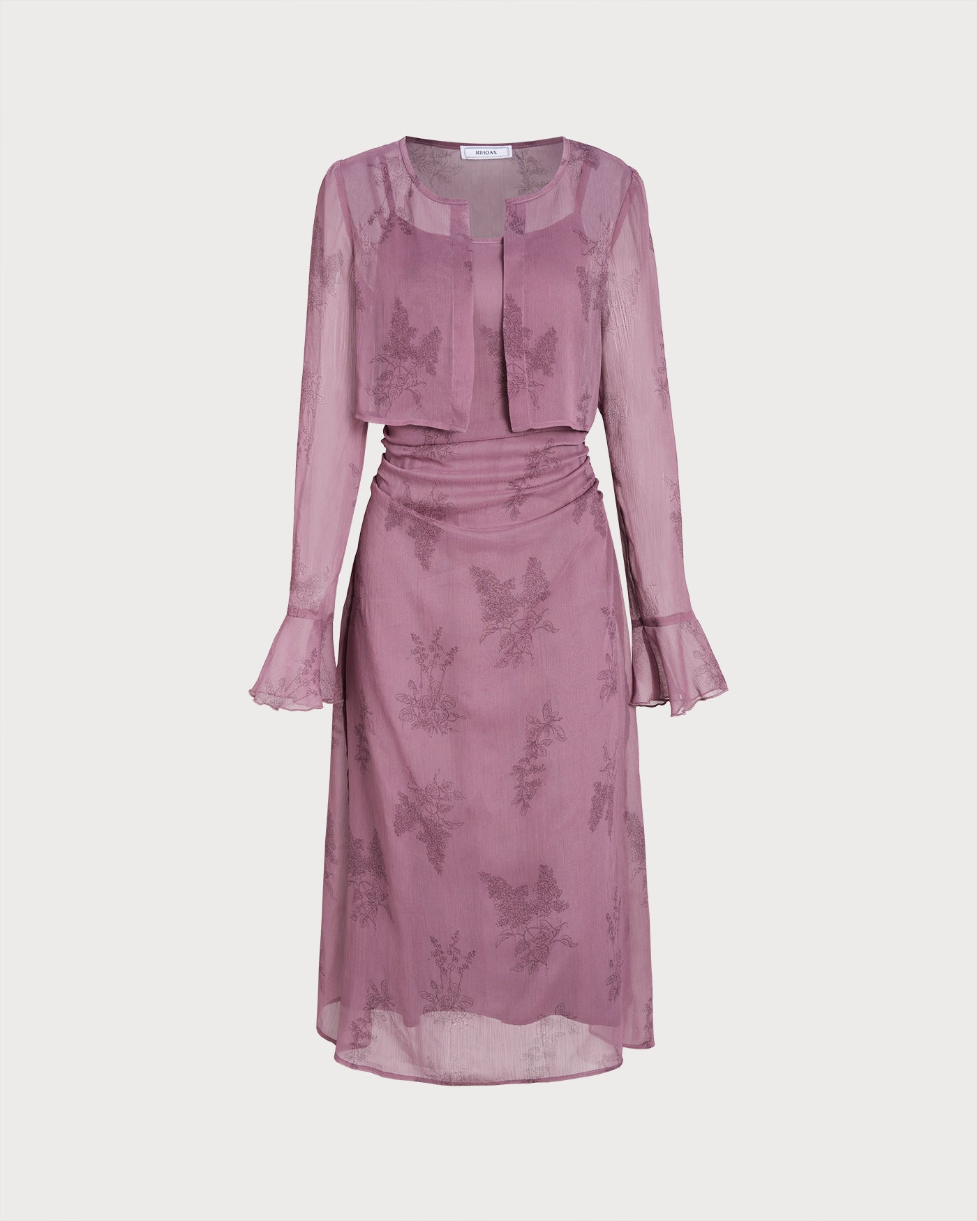 Women's Woven Polyester Midi Dress Dresses - RIHOAS