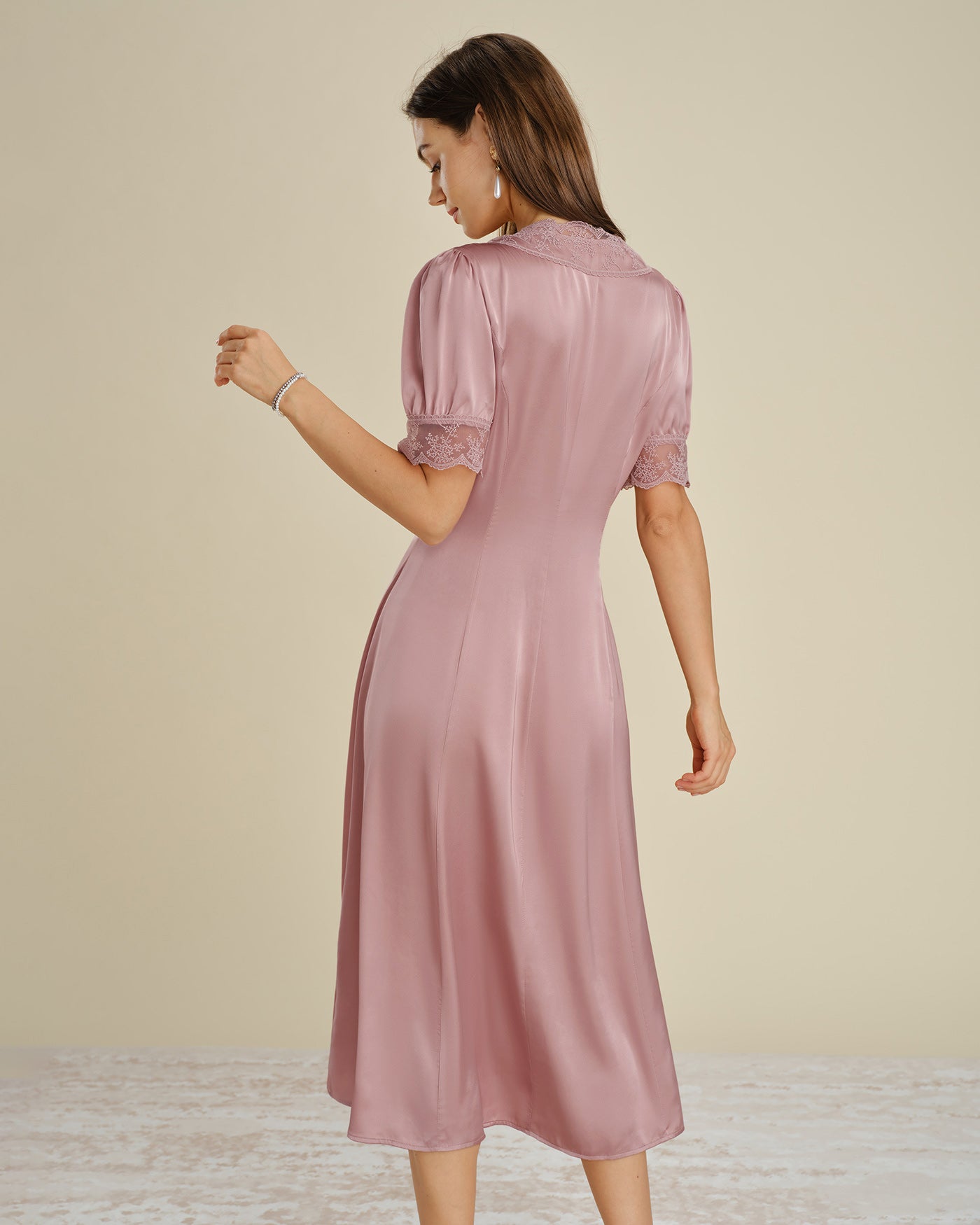 Women's Woven Polyester Midi Dress Dresses - RIHOAS