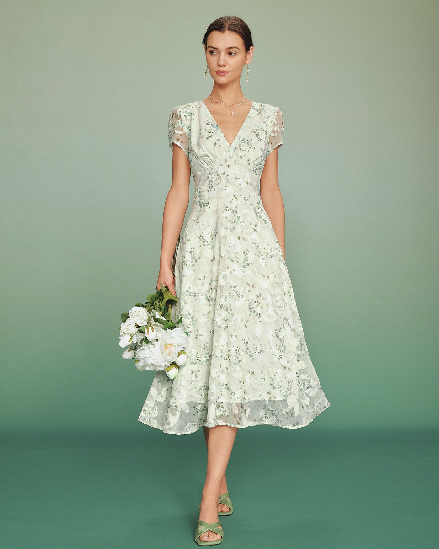 Women's Woven Polyester Midi Dress Dresses - RIHOAS